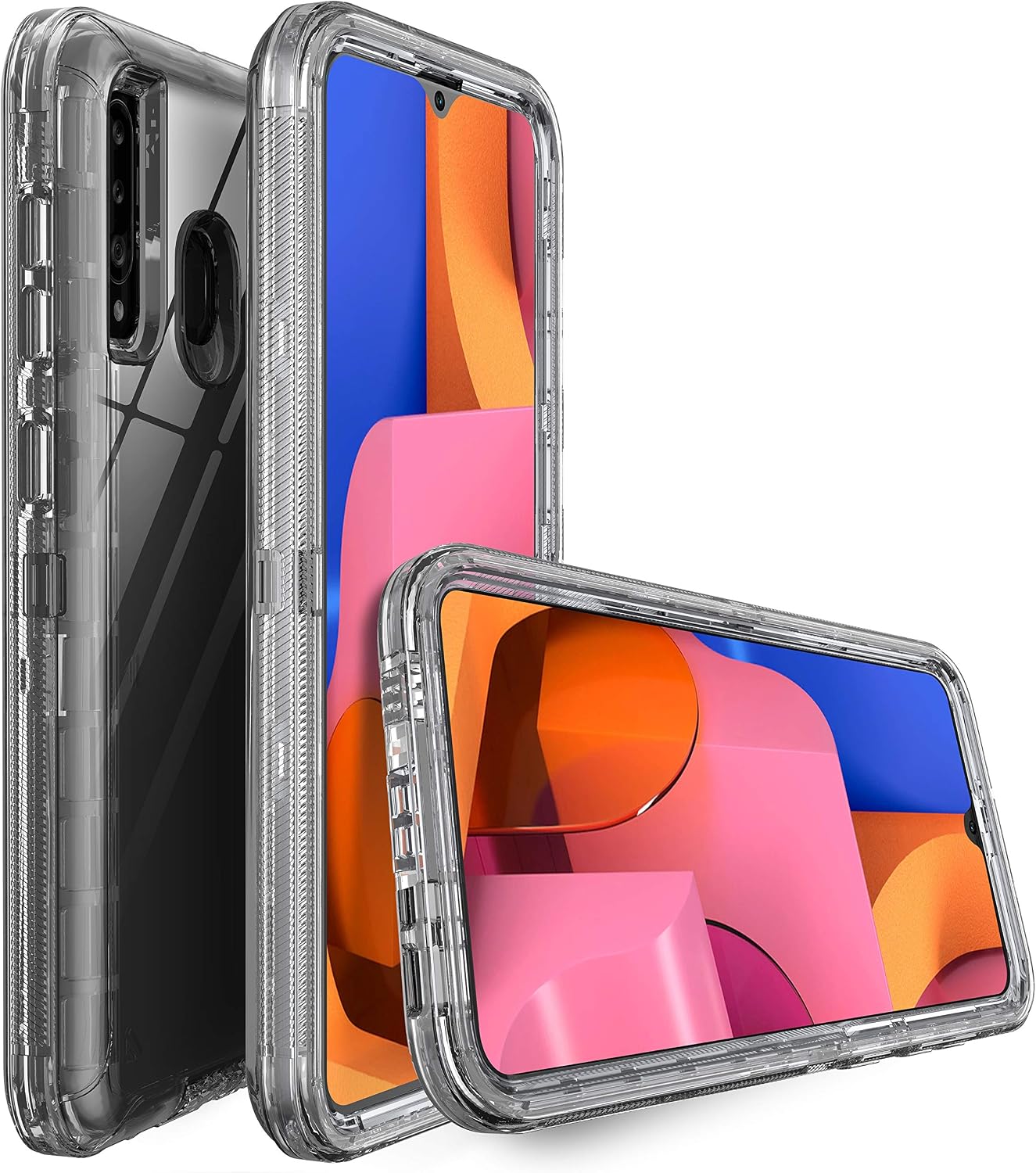 MXX Heavy Duty Case for Samsung Galaxy A20 / A30 Cases - (No Screen Protector) Drop Protection Tough Case for Galaxy A20 (Clear)