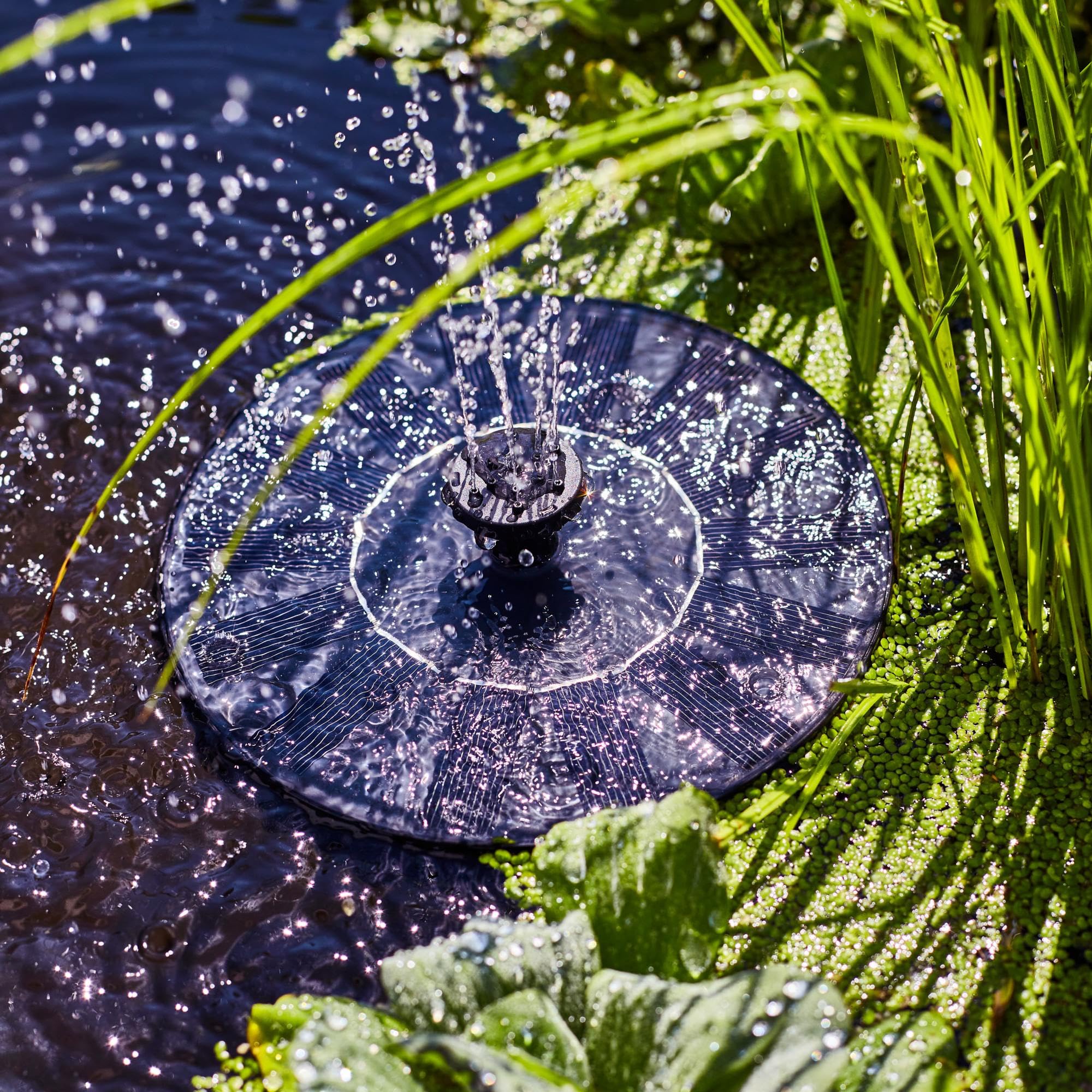 Heissner Solar Wassergarten LOTUSGARDEN inkl. Wasserspielpumpe und Beleuchtung - Miniteich, Dekoteich, Balkonteich