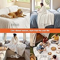 Vista 457 de Bedsure GentleSoft Twin Blanket for Couch - Cozy Soft Blankets for Women, Cute Small Fleece Throws for Girls, Light Grey, 60x80 Inches