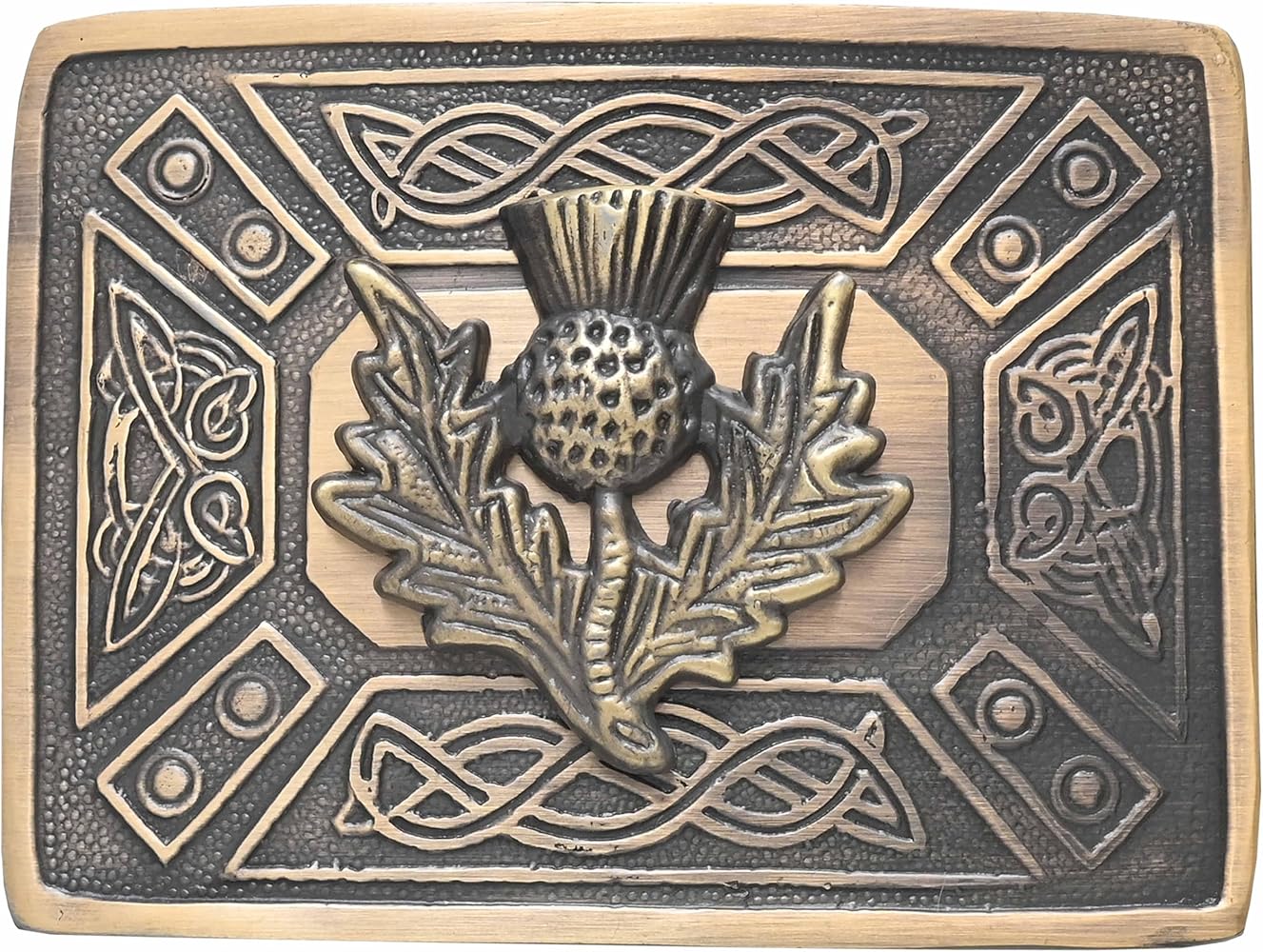 Men’s Celtic Kilt Belt Buckle Thistle Antique Finish / Celtic Kilt Belt Buckle E - Foto 13