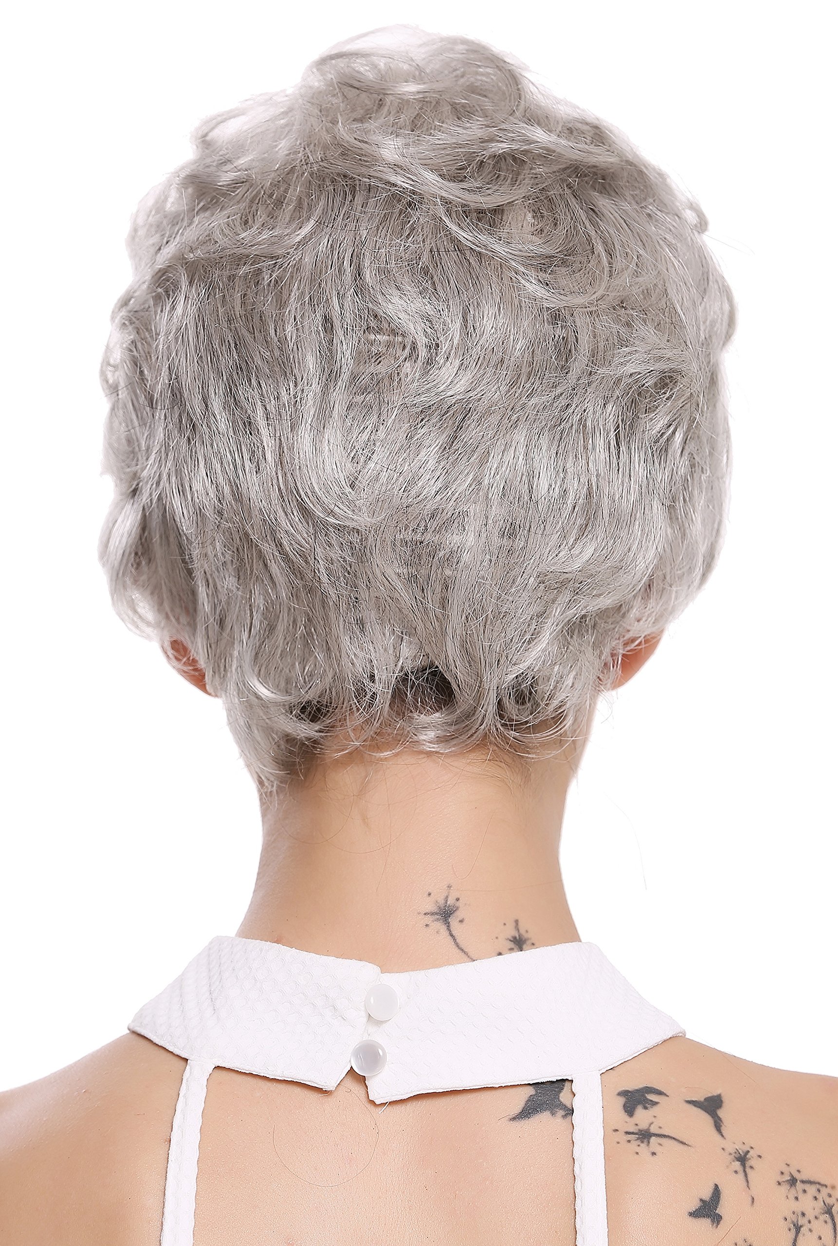 WIG ME UP - DW2339-51 Lady Gents Men Quality Wig short slight wave wavy silvery gray, Silver gray (51), Length: approx. 25 cm - Image 4
