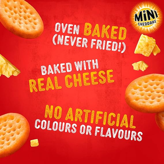 JACOB'S Mini Cheddars Red Leicester Multipack, 6 x 23 g Bags per Pack