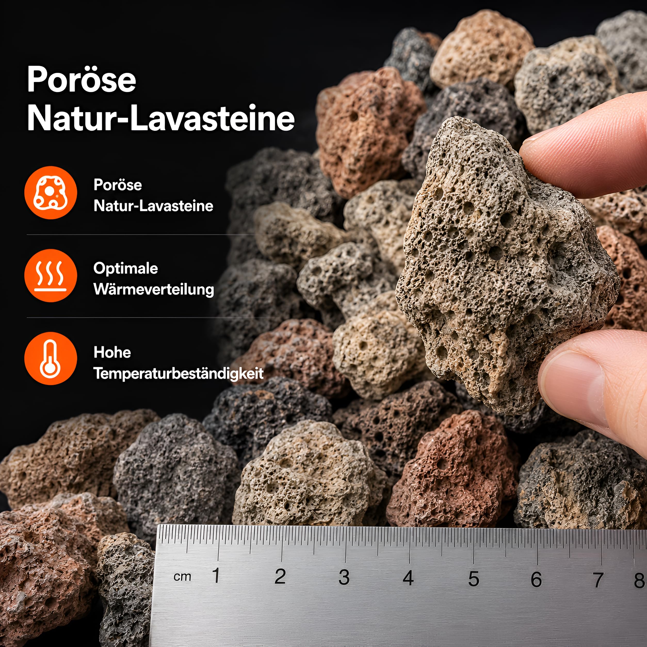 Pietre Laviche 9kg Per Barbecue Refill Pack per Lavastein-Gasgrills per Grill a Gas, Forno E Griglia Elettrica Adatto - Pietra Naturale Come Accessori Grill | Ricarica Lavagrill, Accessori Barbecue per Barbecue a Gas, Forno e Grill Elettrico