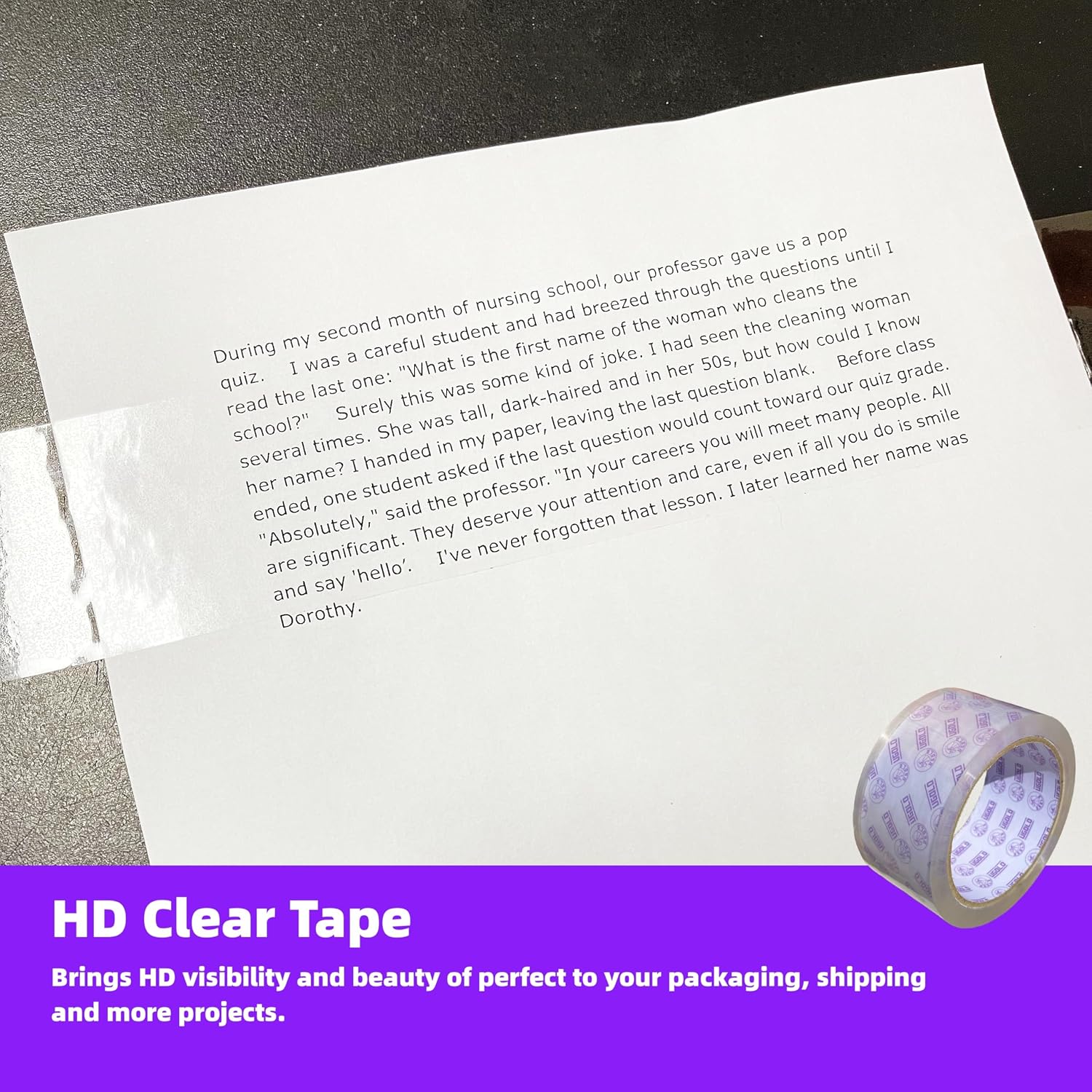 6-Pack Clear Packing Tape with Dispenser, Heavy Duty, Crystal Transparent Packaging Tape for Packing, Shipping, Sealing, Labeling, 1.88 Inches Wide x 60 Yards image 3