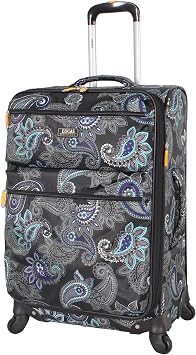 LUCAS Designer Luggage Collection - Expandable 24 Inch Softside Bag - Durable Mid-sized Ultra Lightweight Checked Suitcase with 4-Rolling Spinner Wheels Diva