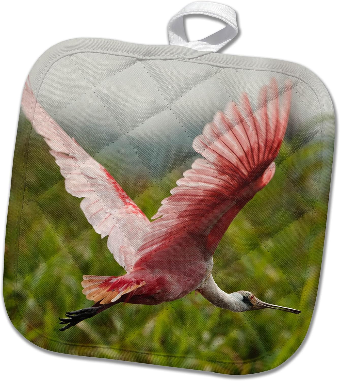 3D Rose Pantanal-Brazil-Roseate Spoonbill Bird-Sa04 Jmc0043-Joe and Mary Ann McDonald Pot Holder, 8" x 8"