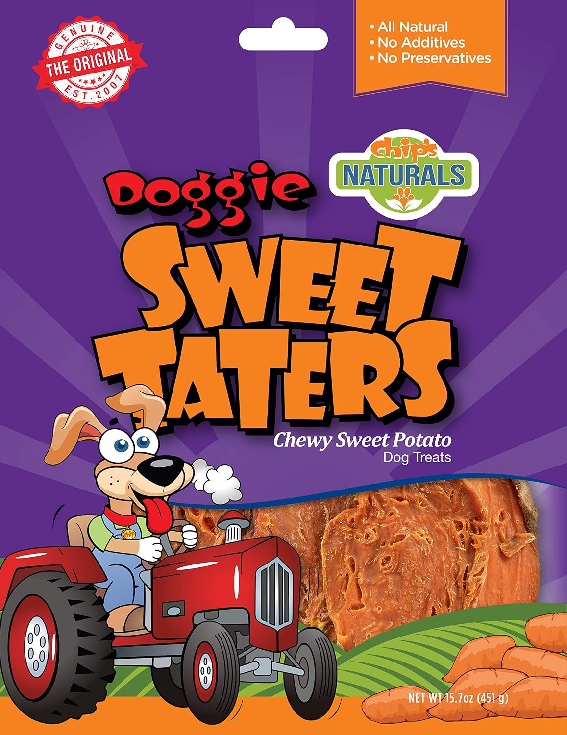 Chicken Doggie Chips Sweet Taters Chewy All Natural Dog Treats - 15.7 oz Bag | Made in USA