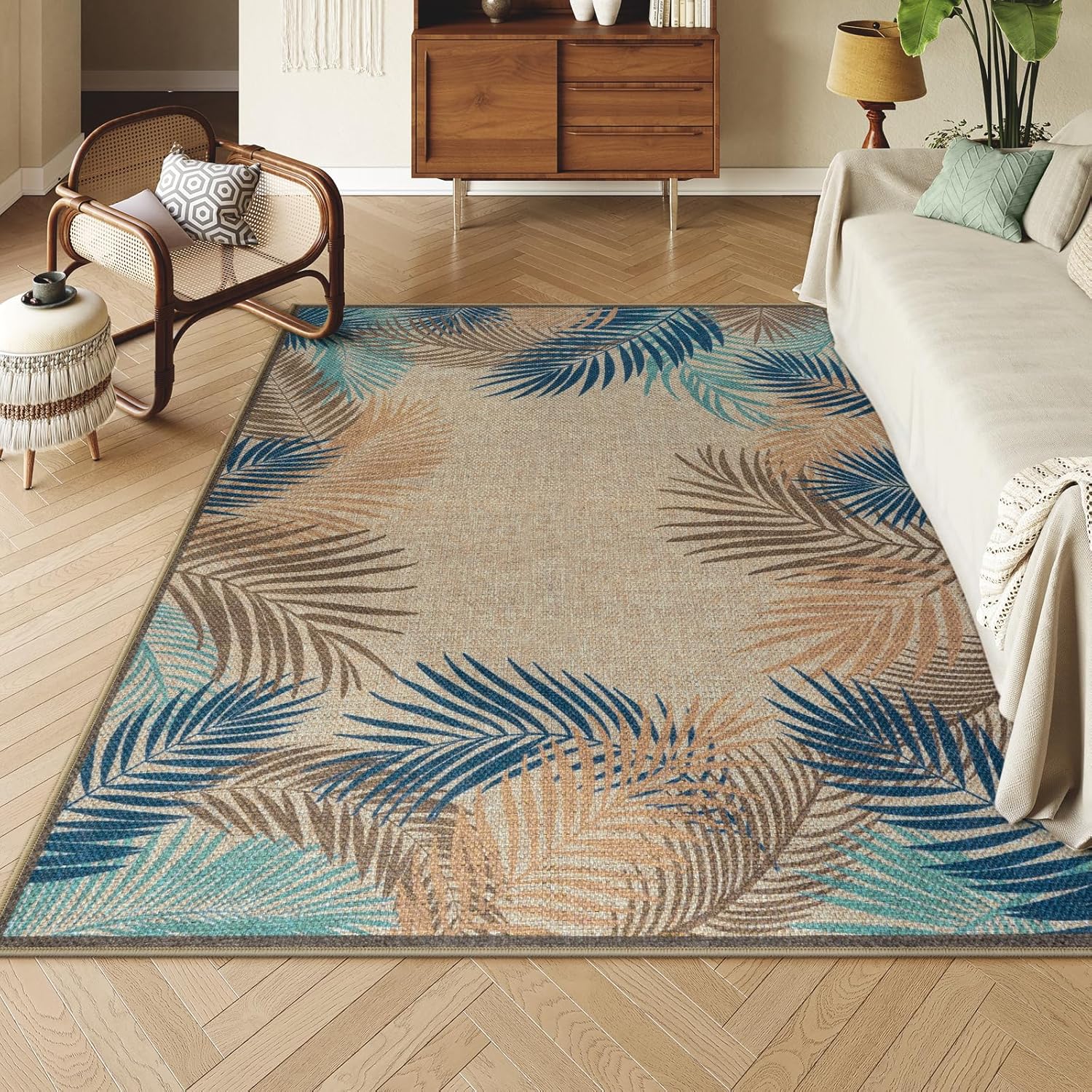 Amazon.com: LIVEBOX Modern Easy Jute 5x7 Outdoor Rug, Washable Area ...