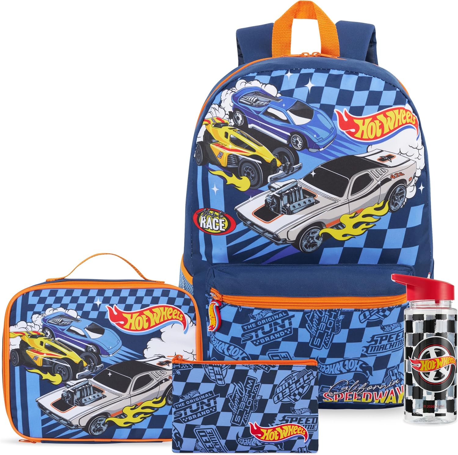 Get Trend Disney Toy Story | Cars | Hot Wheels Boys 4 Pc Backpack Set with Lunch Bag Water Bottle Pencil Case, Gifts for Boys