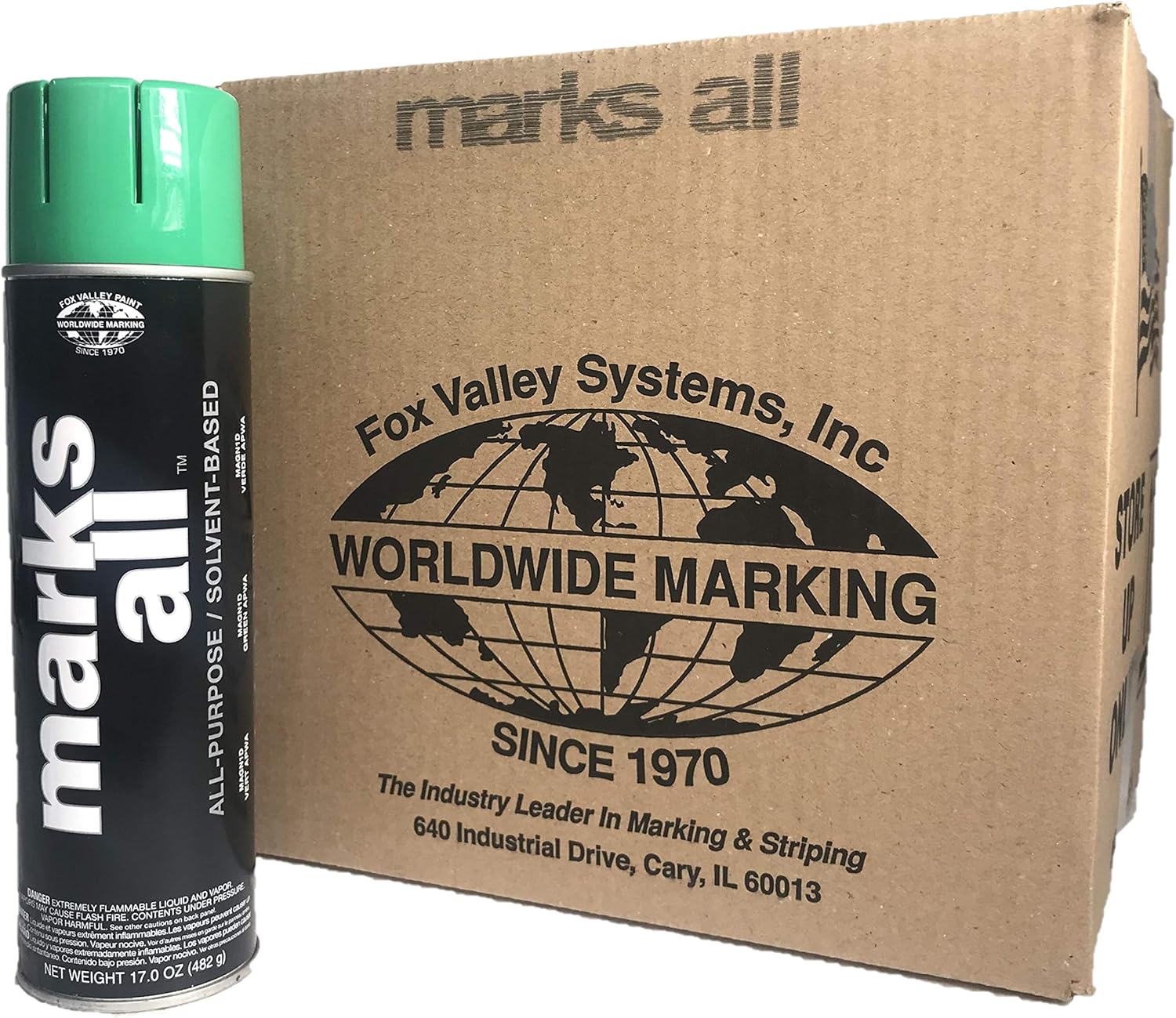 Fox Valley Marks All Utility Marking Paint Spray Can, Lawn Marking