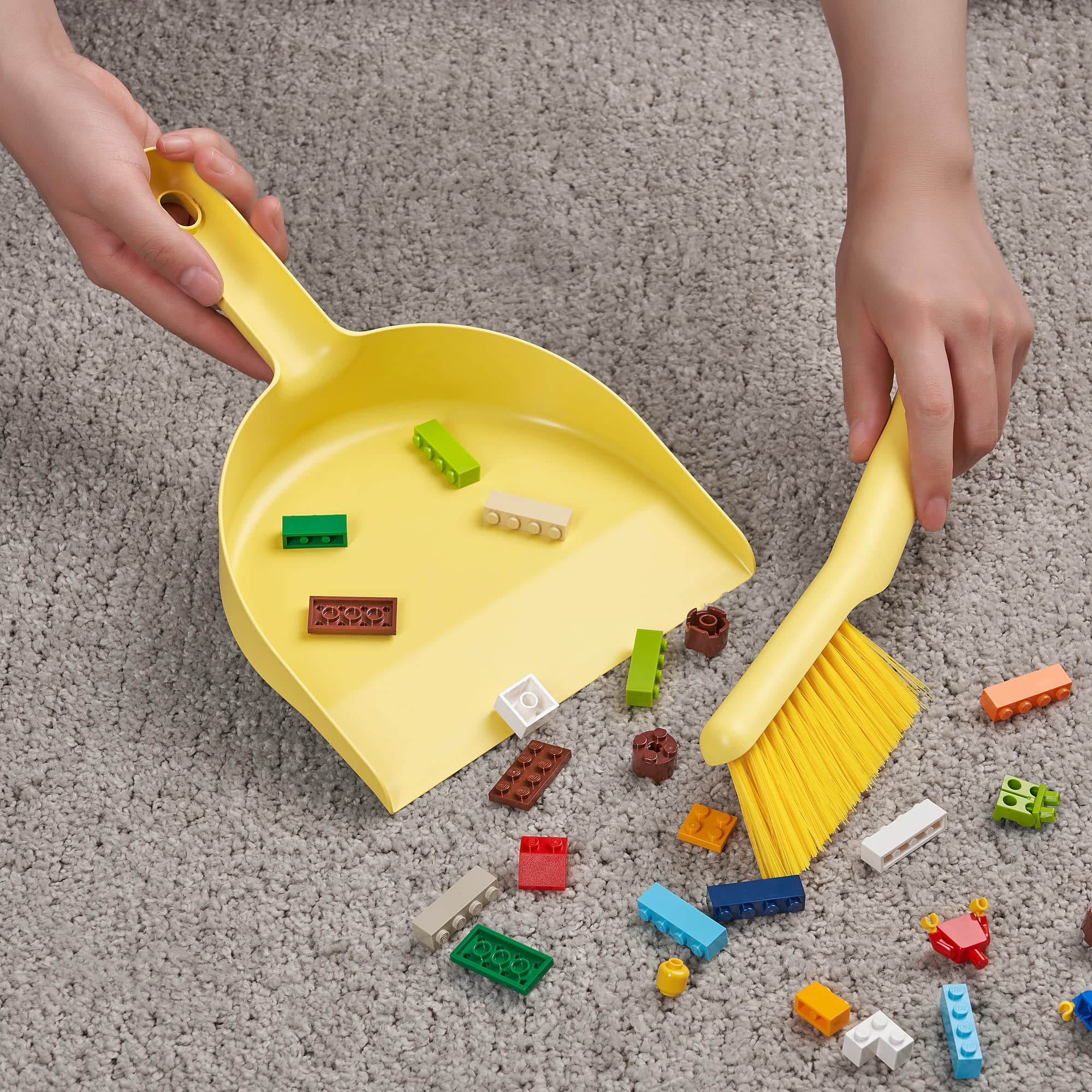 IKEA PEPPRIG szufelka i szczotka, żółta