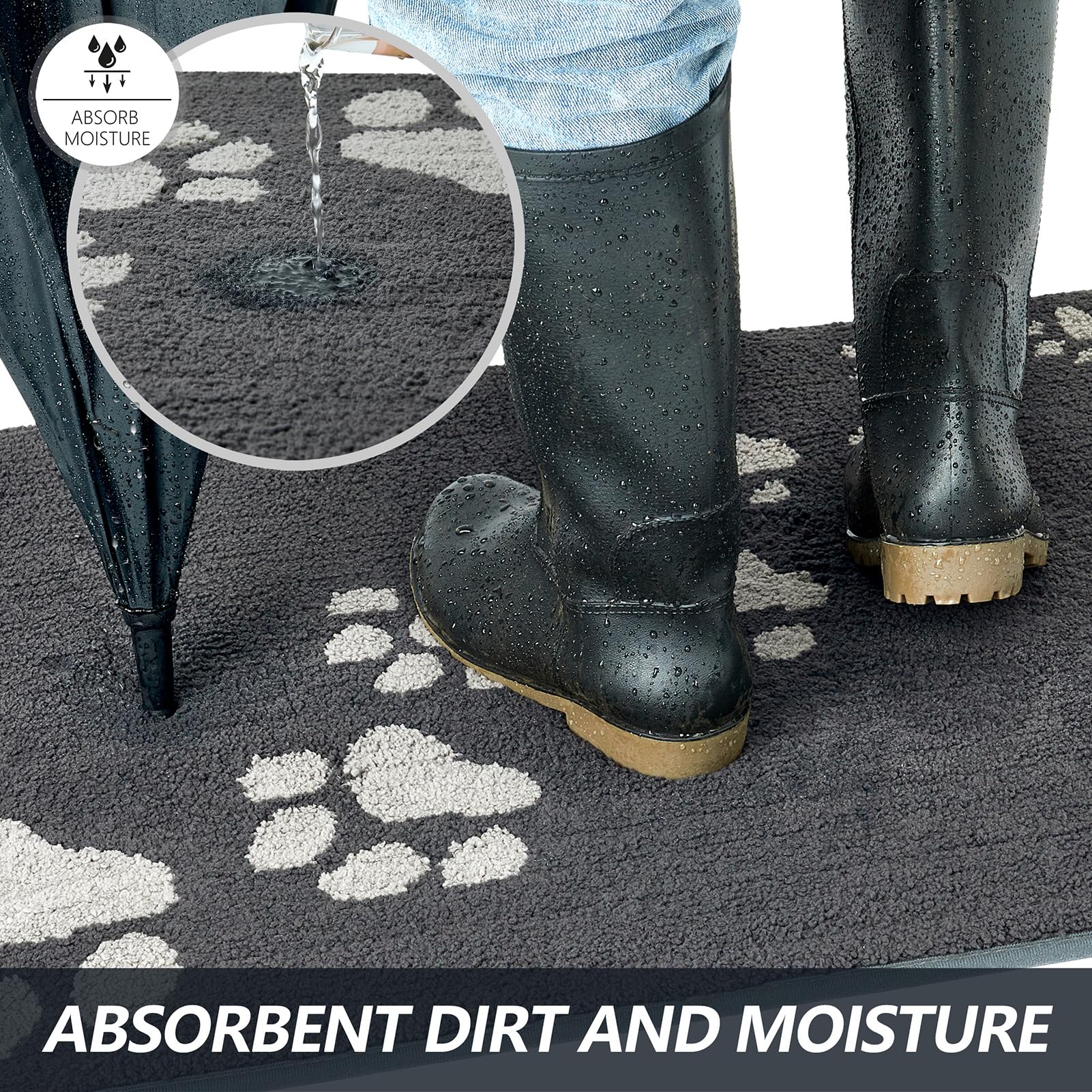 Indoor Door Mat, 24"x36" Super Absorbent Dog Mats For