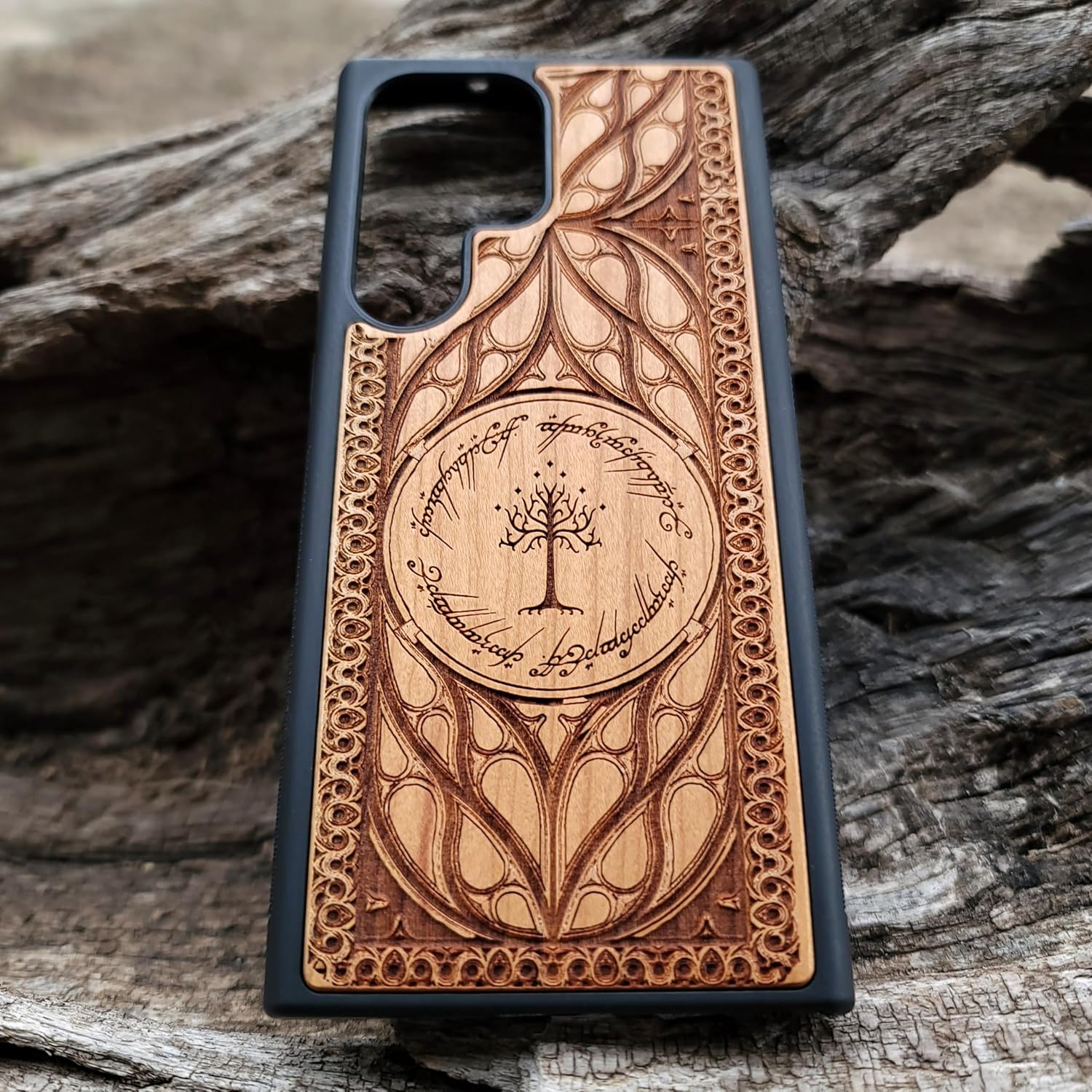 Wood Phone Case Laser Engraved Fits iPhone 17, 16, 15 Pro Max Mini & Galaxy S26, S25, S24 Ultra Plus – Eco-Friendly, Slim, Durable Wooden Phone Cover