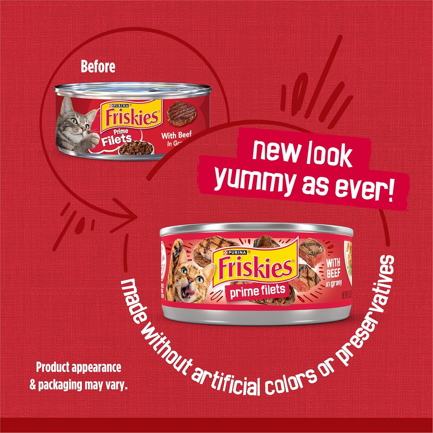 Purina Friskies Prime Filets with Beef in Wet Cat Food Gravy - (Pack of 24) 5.5 oz. Cans