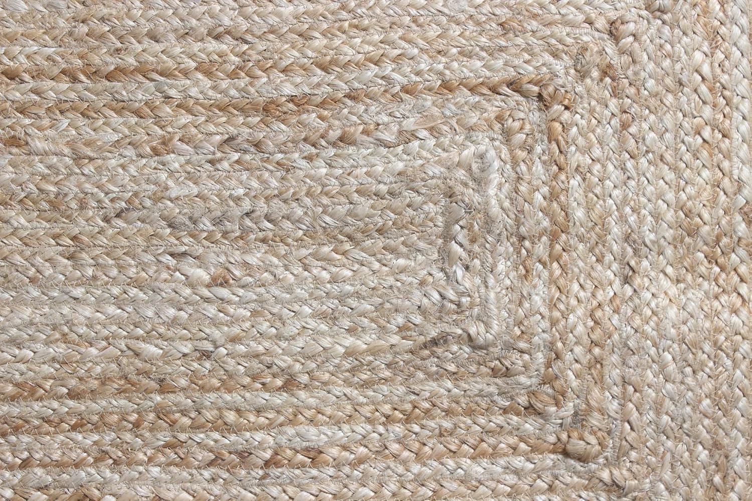 Scalloped Rug, Natural Jute Fiber Area Rug, 2x3 Ft Beige & Black Woven Kilim Rug Carpet for Living Room, Bedroom, Kitchen, Entryway, Farmhouse