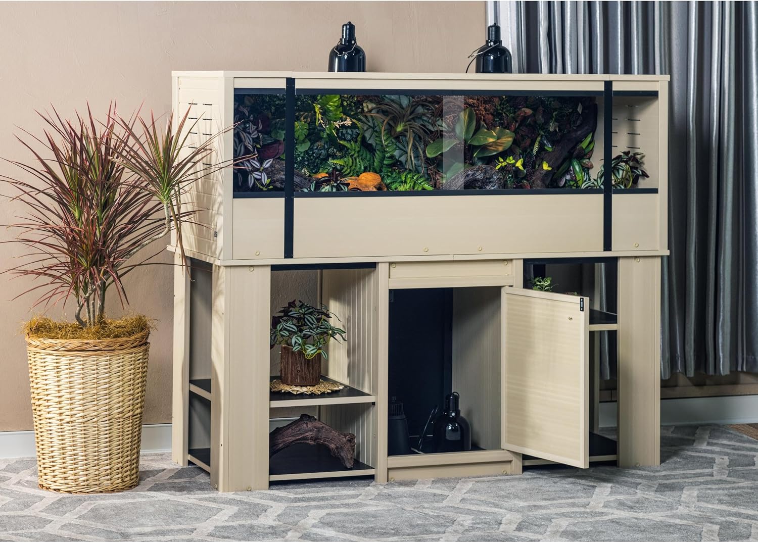 New Age Pet ECOFLEX X-Large Reptile Enclosure with Matching Cabinet Stand Set in Maple