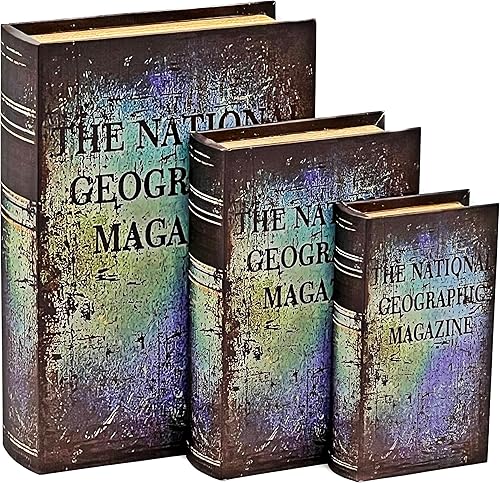 Miniatura 7 de Bellaa Caja de libros decorativa con diseño de pavo real, juego de 3 cajas invisibles de almacenamiento de recuerdos, caja ideal para recuerdos de