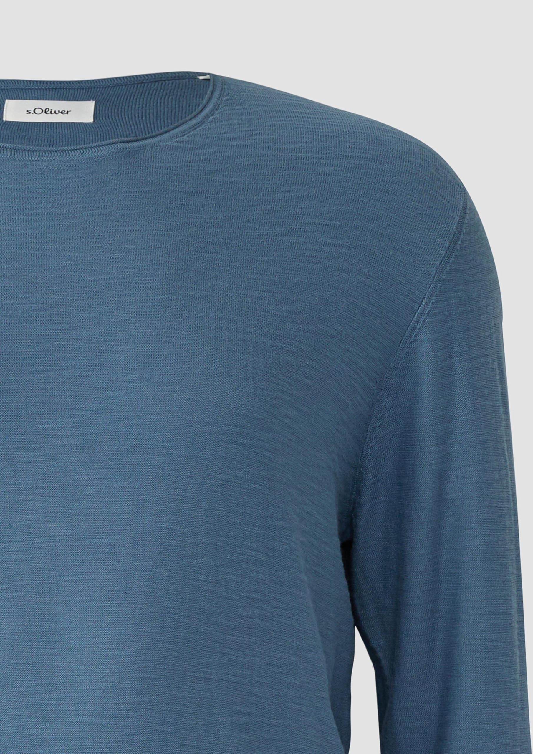 s.Oliver Strickpullover mit Flammgarnstruktur und Rollkante
