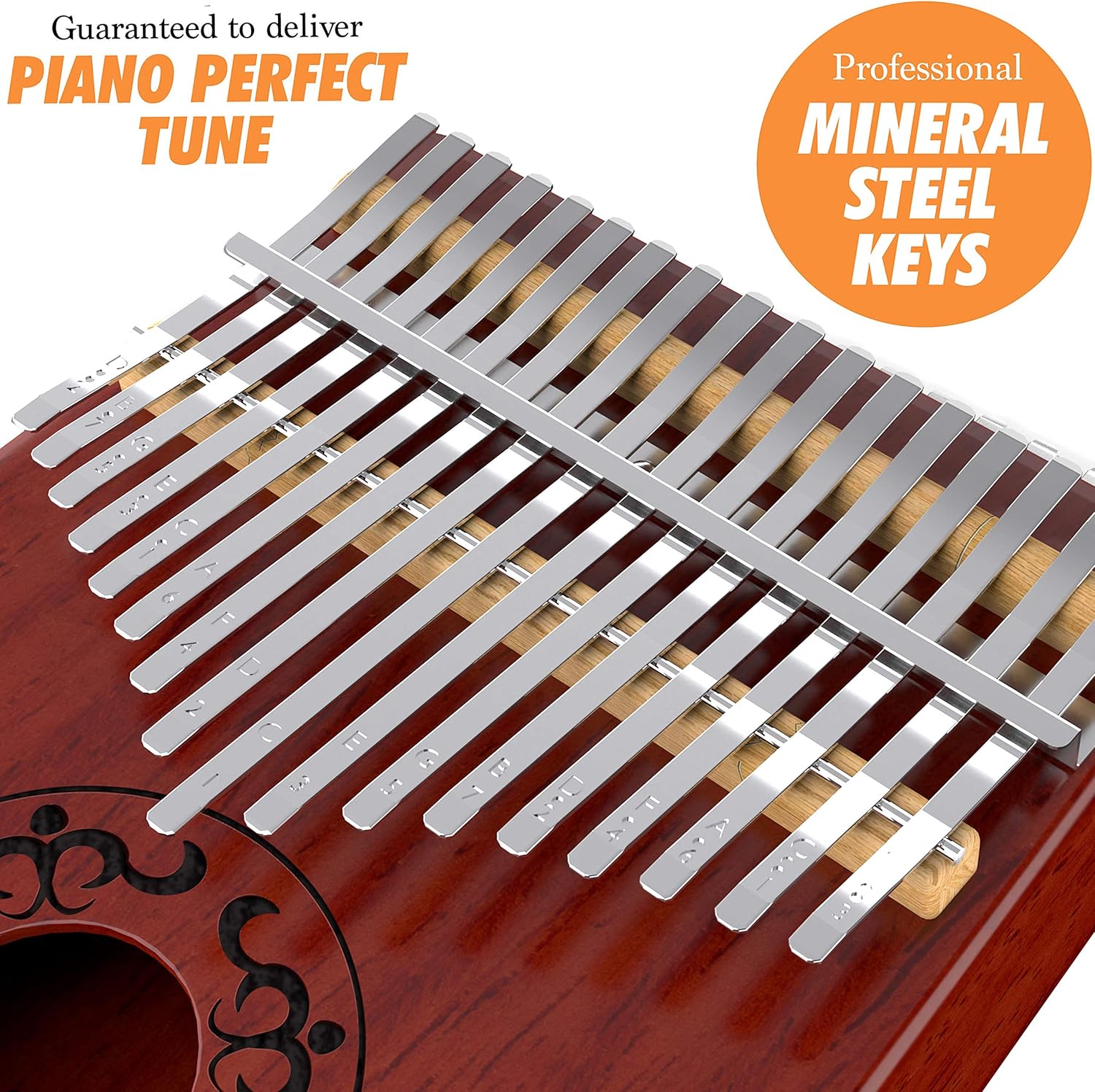 Kalimba Thumb Piano - 17 Keys Portable Thumb Piano, Perfect Gift for Kids and Adult Beginners, Finger Piano Made with African Wood, with Study Instruction, Tune Hammer and Durable Carrying Case