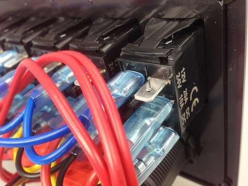 Miniatura 6 de Pactrade Marine Coche RV Barco 6 Gang LED Azul Interruptor Basculante Panel USB Voltímetro