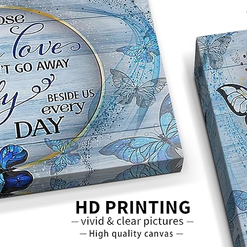 Miniatura 2 de Arte de pared inspirador de mariposa azul para baño, arte de pared azul para oficina, decoración de habitación, pinturas artísticas de mariposa