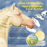 Vista 4 de The Blissful Horses - Mantequilla solar para el cuidado de verano, protector solar suave para caballos, solución de protección solar equina fácil