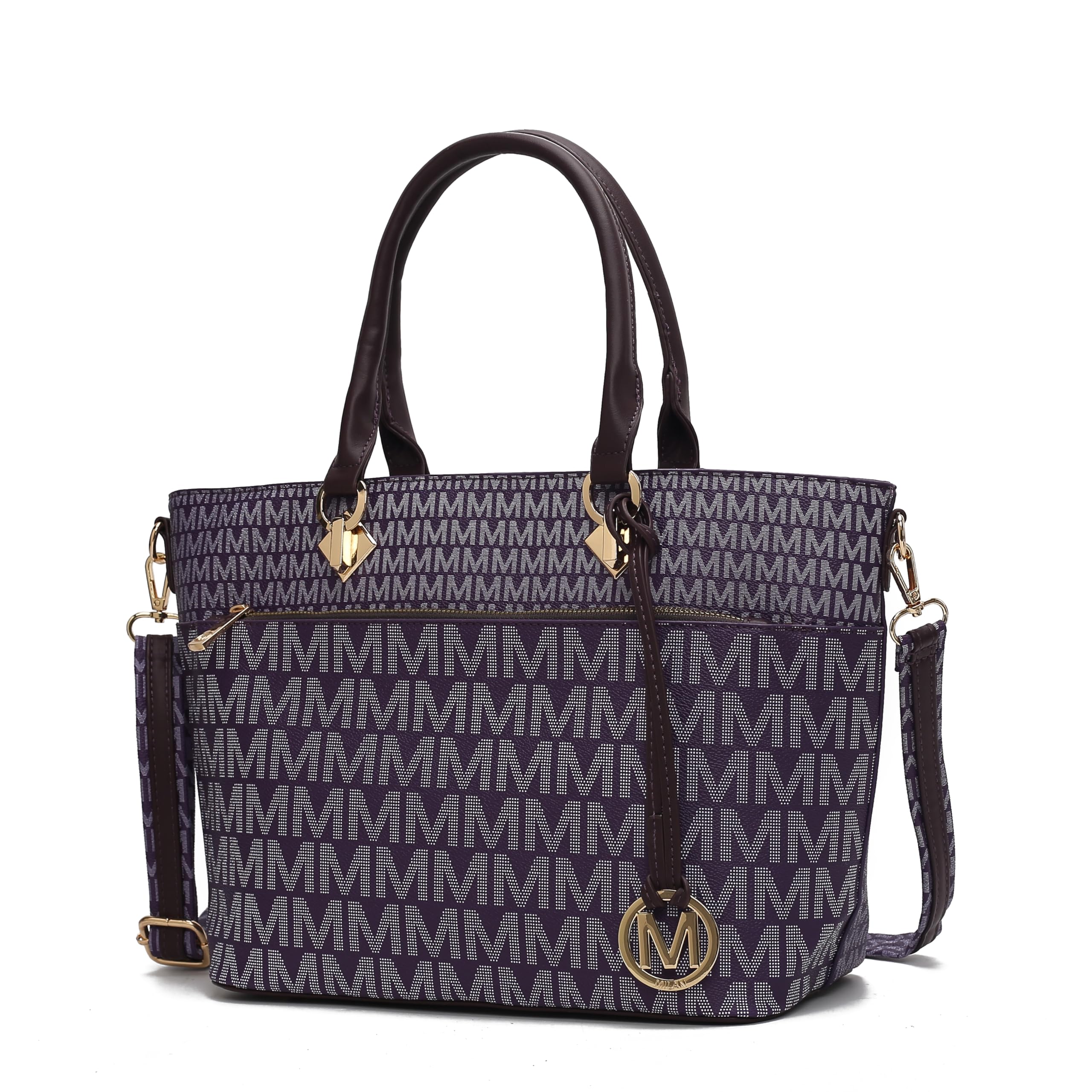 MKF Collection by Mia K. Signature Tote Bag for Women, Vegan Leather Top Handle Crossbody Bag Handbag Purse