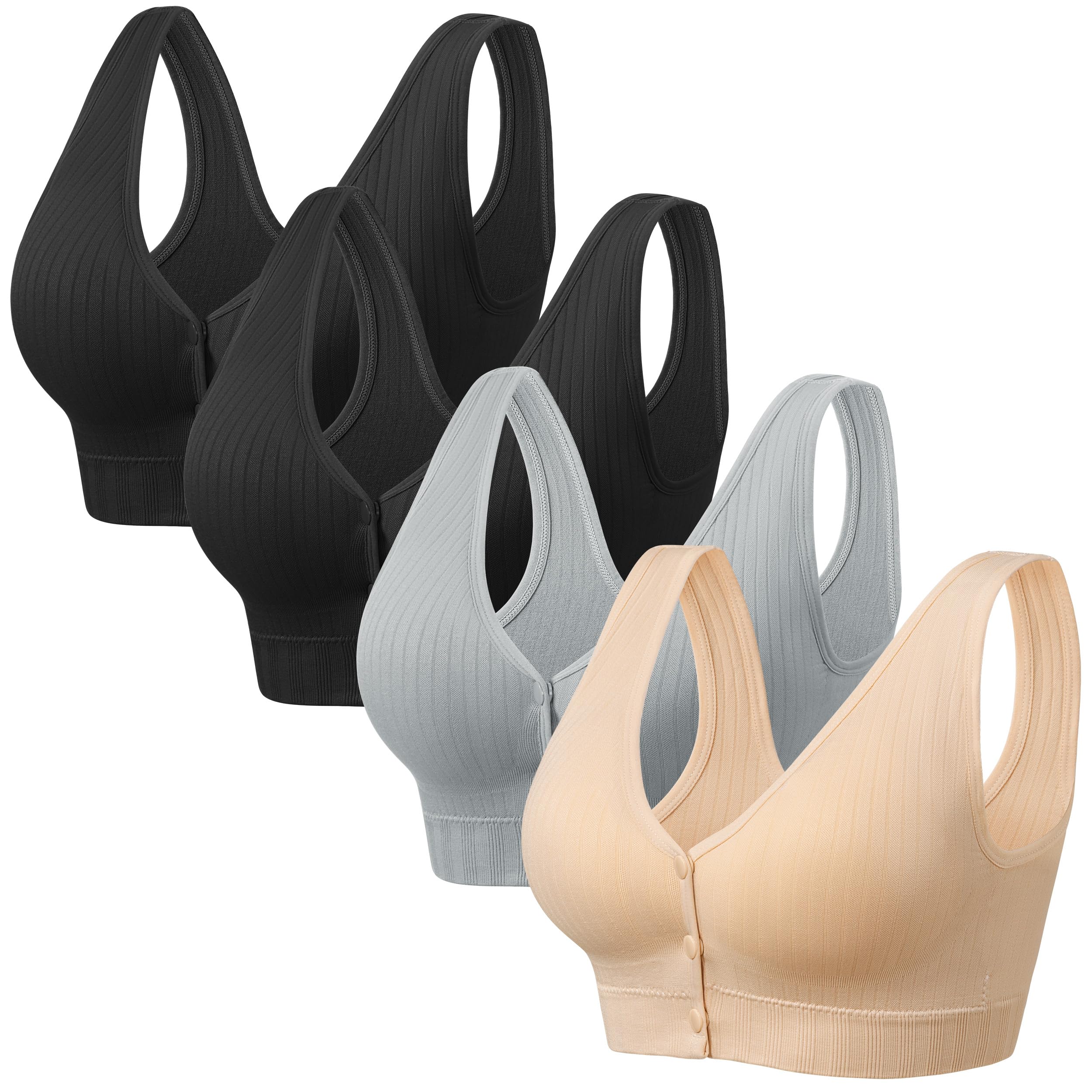 Angelhood Front Close Wireless Bras 4 Pack