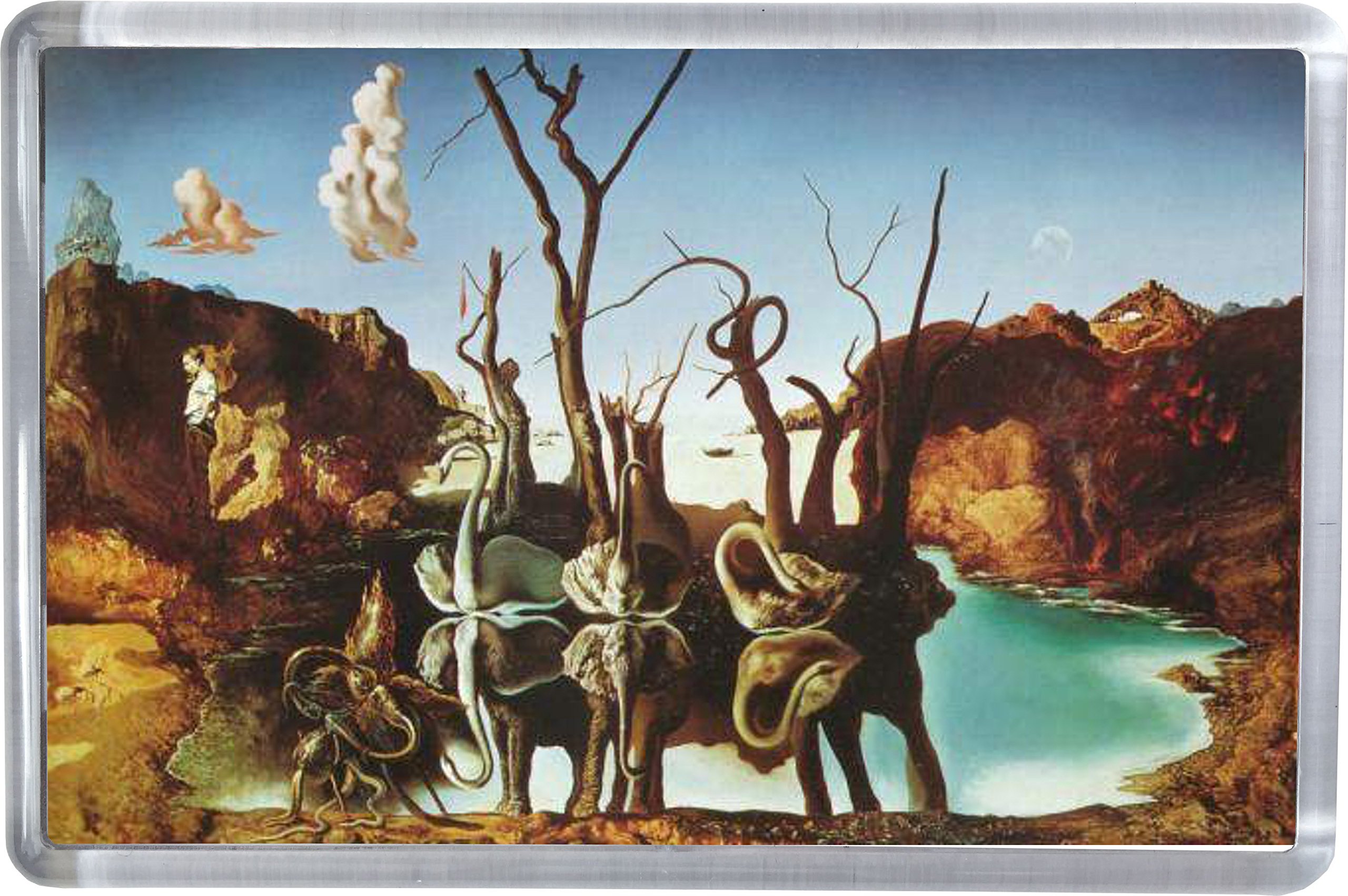 Super Universe Multicolor Salvador Dalí - Swans Reflecting Elephants Fridge Magnet 5 X 7.5 Cm