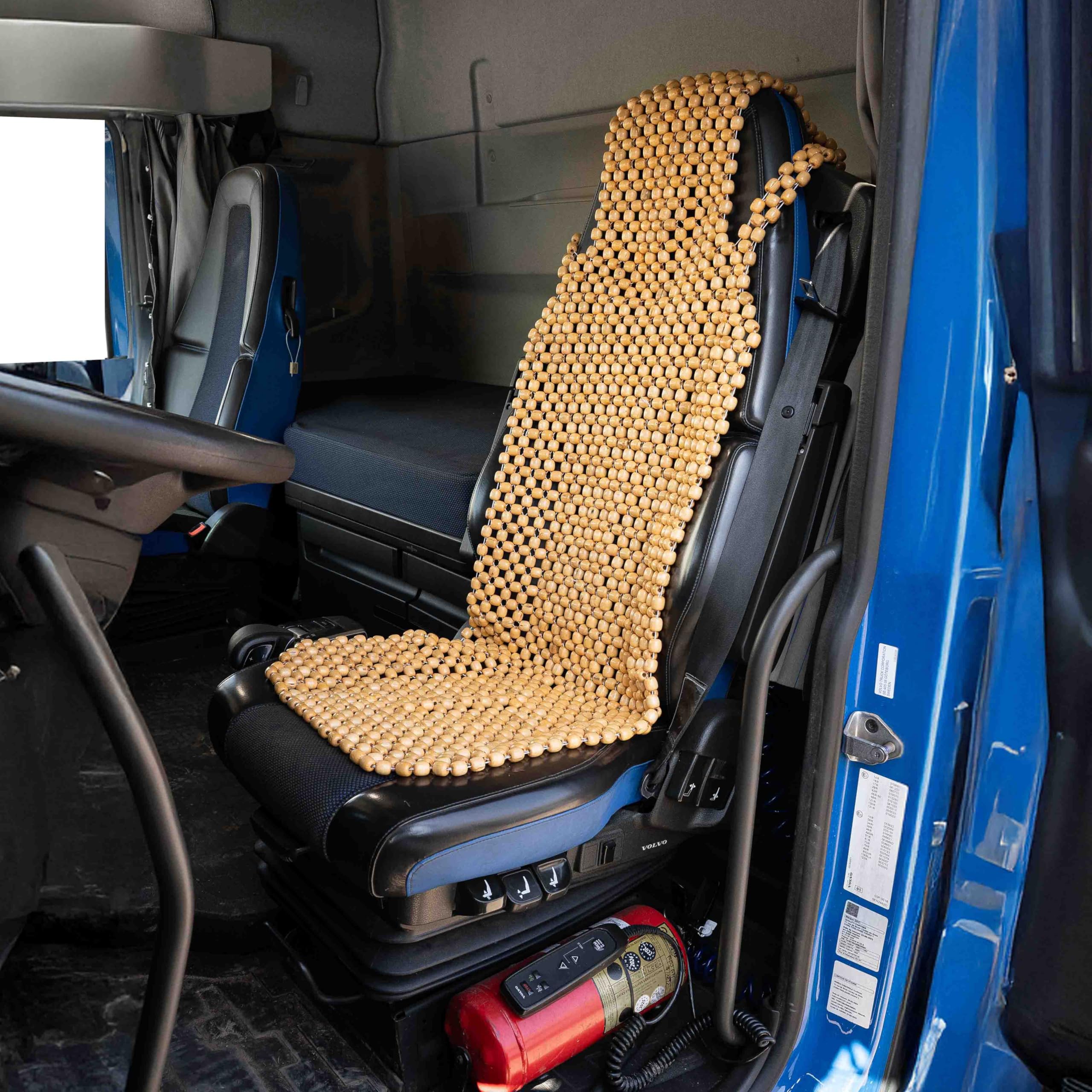 Zone Tech Housse de siège en Perles pour Voiture, Coussin de Massage, Perles en Bois Naturel pour Semi-Camion, remorque, Voiture (Naturel, 1 pièce)