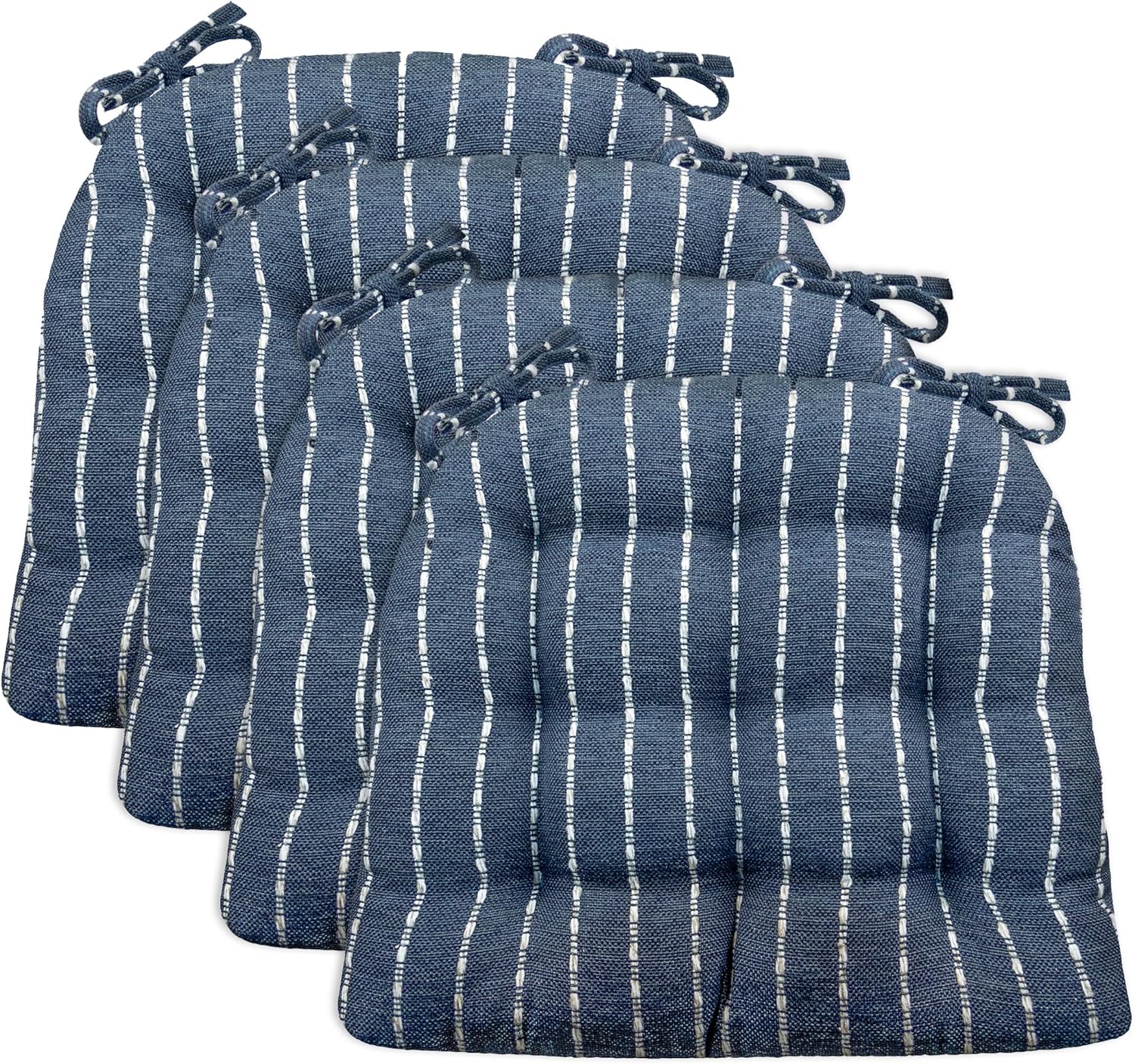 Barnett Home Decor Dining Chair Cushions, 16.5 x 18 Inches, Pack of 4 – Avante Spa Aqua – Performance Fabric, Lock-Stitched, Premium Latex Foam Fill, Last Longer, Reversible Cushions, Made in USA