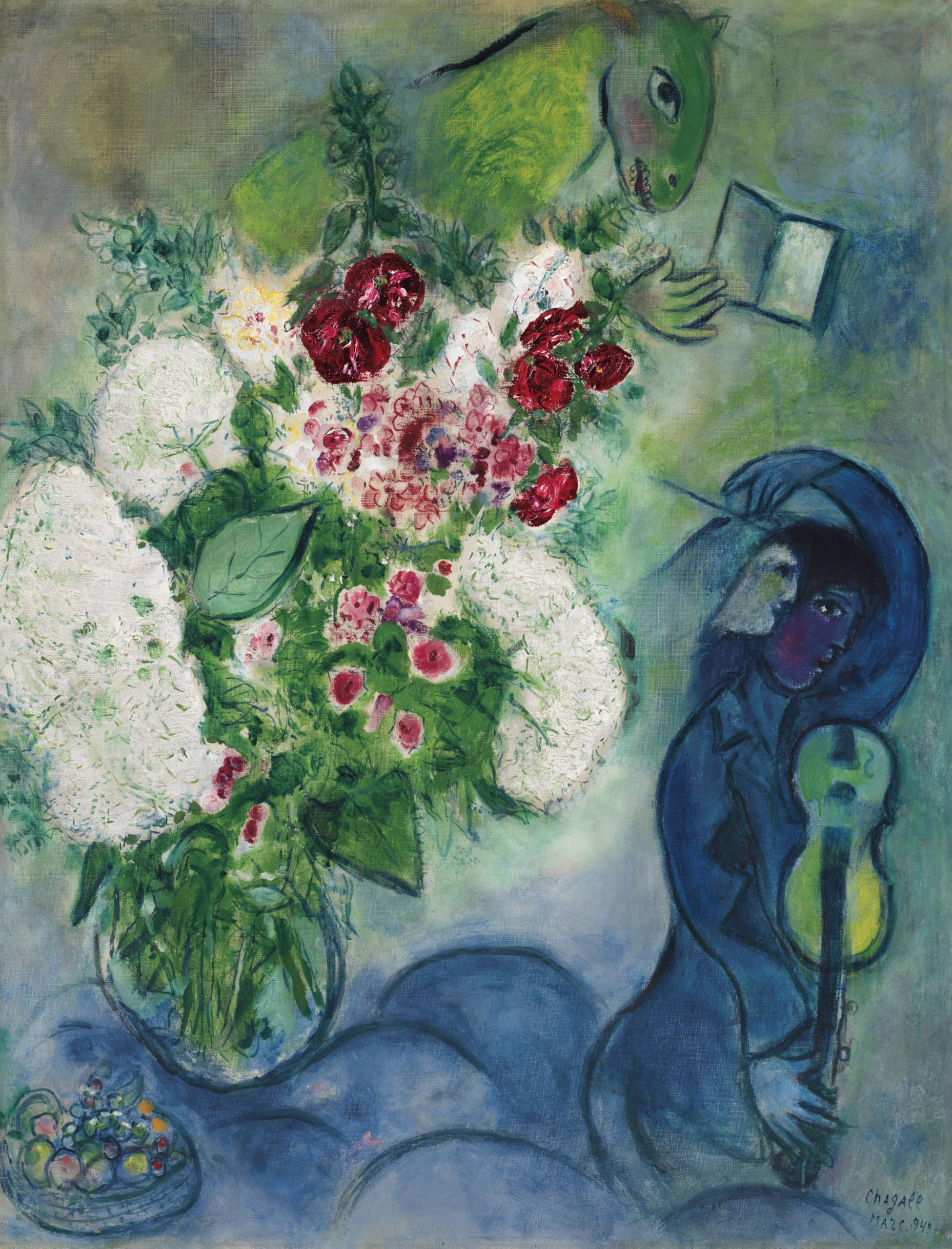 Waeta Rnvzx Marc Chagall Poster Flowers and Fruits Canvas Wall Art Marc Chagall Prints Abstract Painting For Modern Home Decor Pictures 50X70cm No Frame