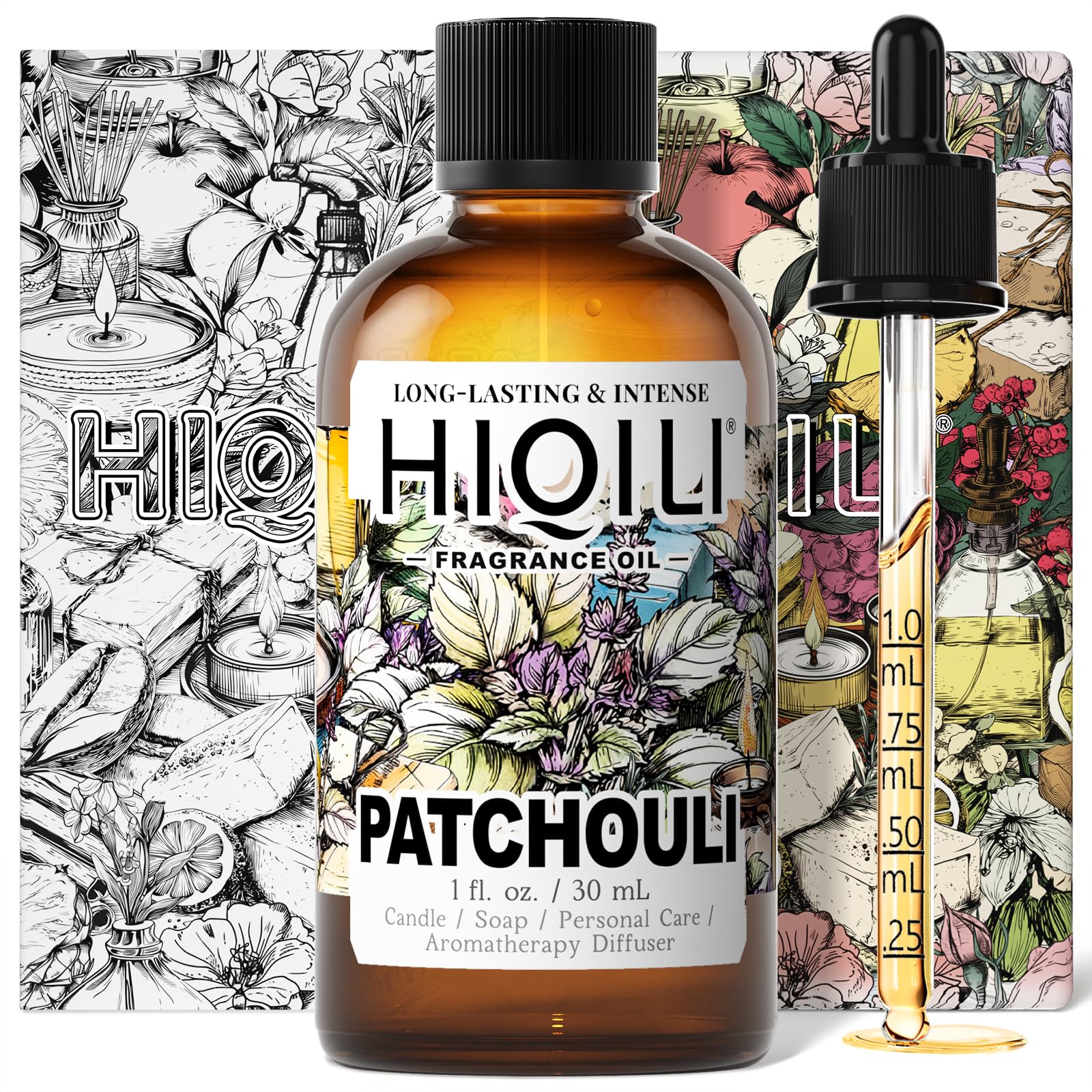 HIQILI Patchouli Fragrance Oil for Home Diffusers，Perfume Making - 1 Fl Oz