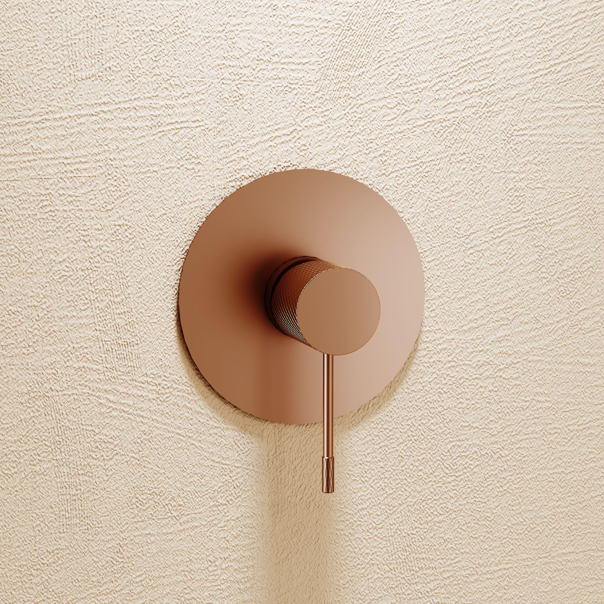 IMEX - Ducha Empotrada Oro Rosa Monomando | Conjunto de Grifería Empotrado con Rociador Antical Efecto Lluvia Cobre | Columna Ducha Empotrada con Grifo en Latón y Acero Inox S.304 (SIN ALCACHOFA)
