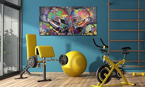 Miniatura 3 de SIXTTART Pósteres de fútbol americano, arte de pared grande para sala de estar, bola de rugby de graffiti, decoración de dormitorio para niños