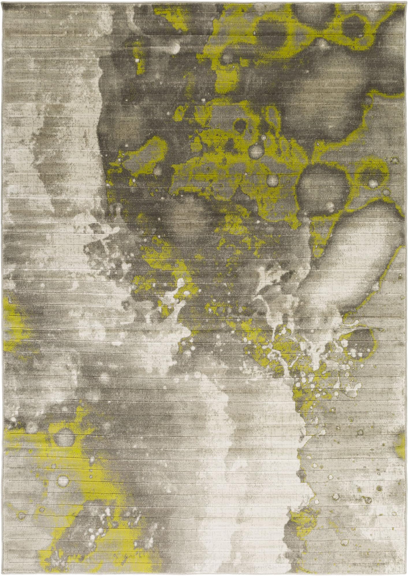 Ines Light gray, Olive and Dark Brown Modern Area Rug 2'2" x 3'