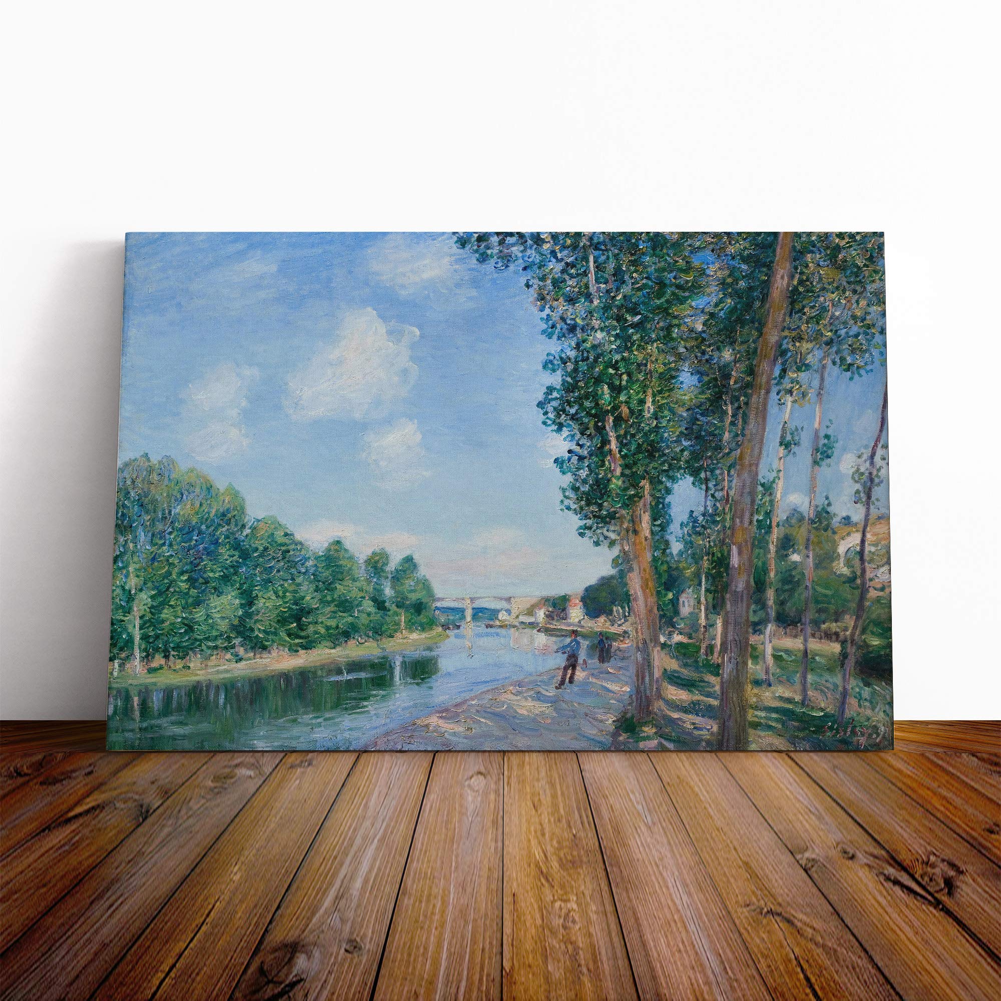 Alfred Sisley June Sunshine Canvas Print | Gallery Wrapped 30mm Frame Wall Art | 24x16 inches | Ready to Hang | Modern Picture | Living Room Bedroom Lounge Office