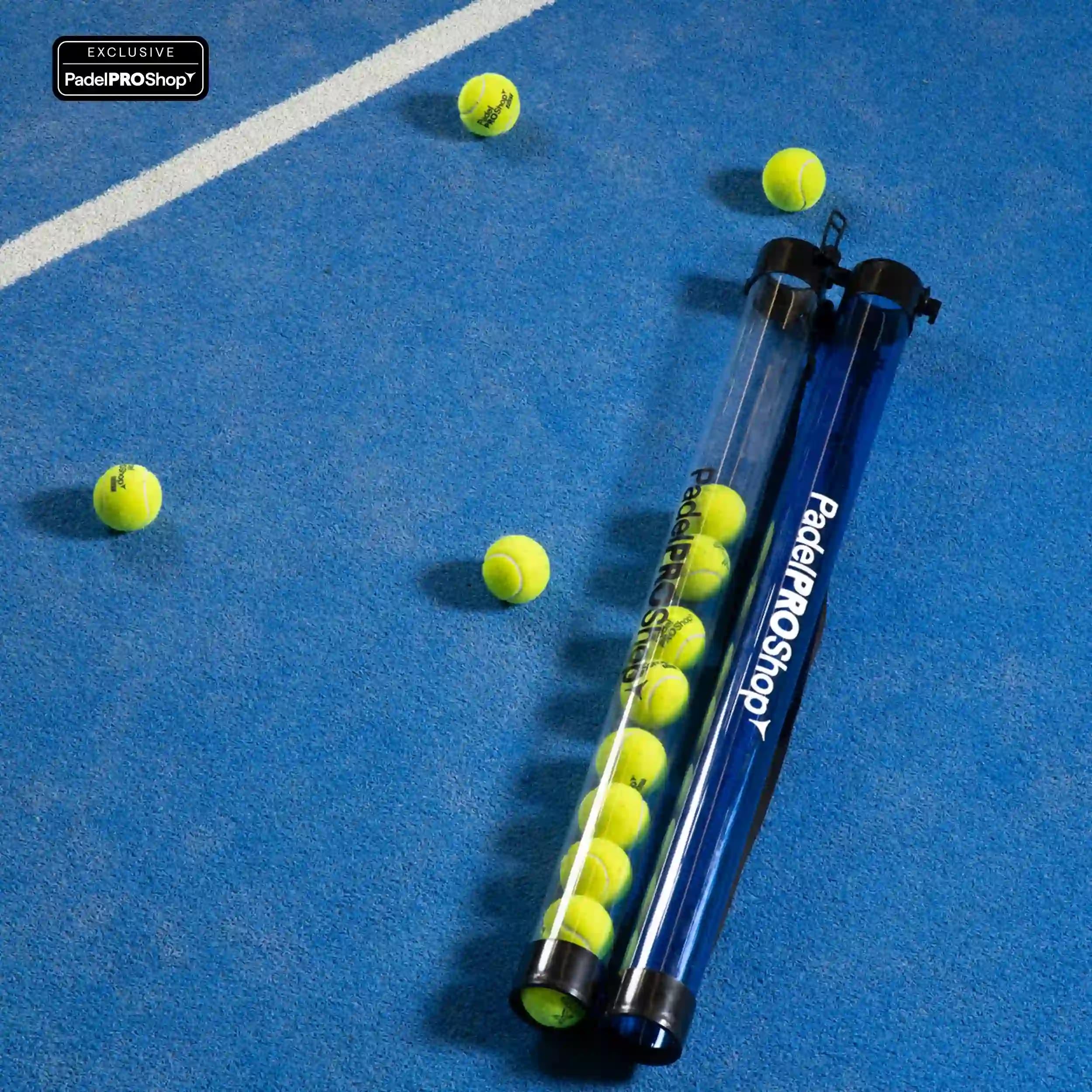 Padel Pro Shop Tubo Recogepelotas de Pádel Transparente 2026 - Recogedor de Pelotas con Capacidad para 15 Bolas, Diseño Ergonómico y Resistente para Entrenamiento Profesional