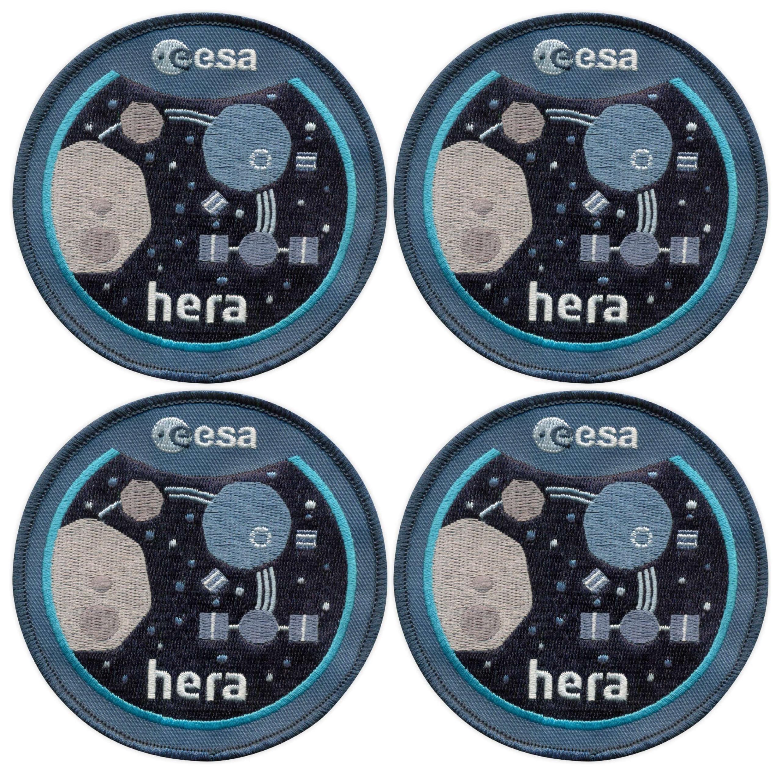 Set di 4 toppe termoadesive ricamate con scritta "ESA Hera"