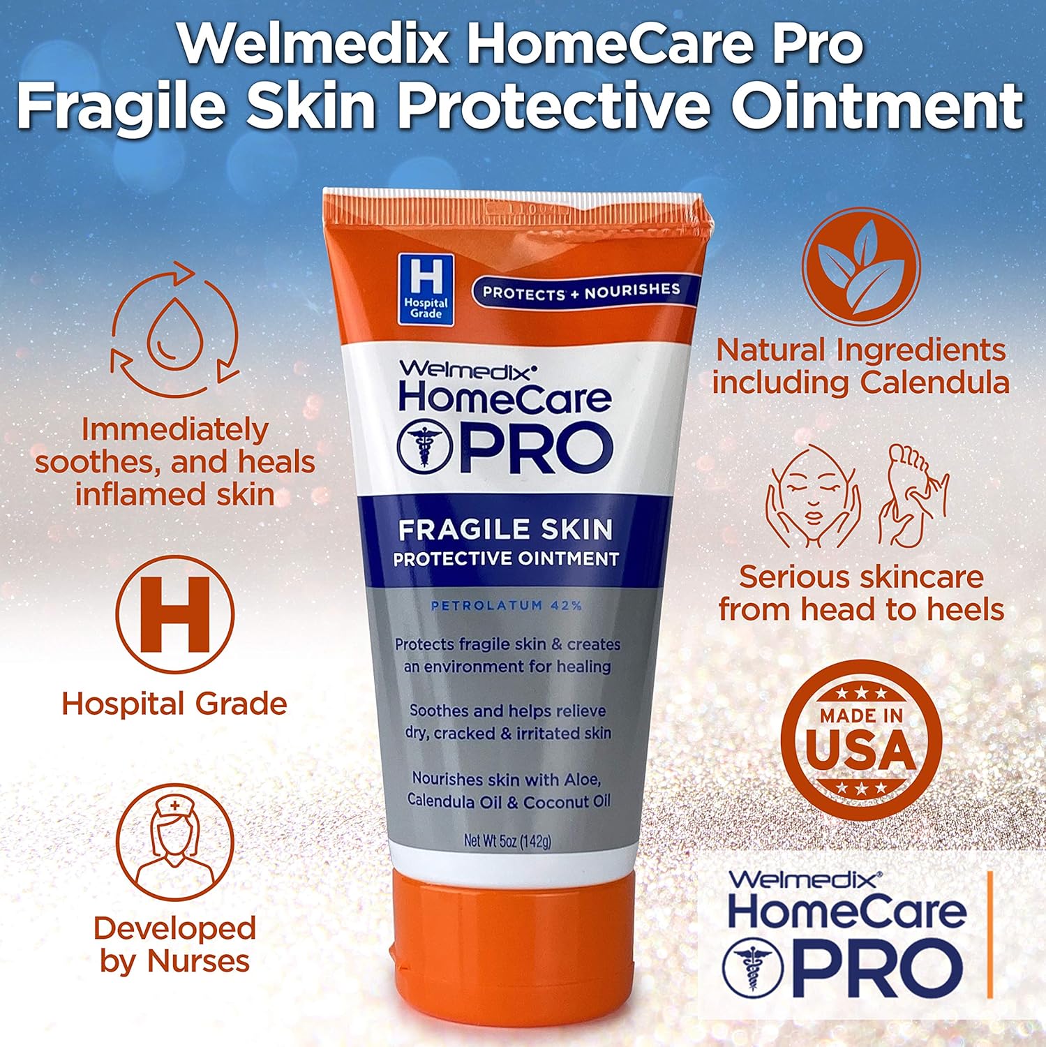 Welmedix Fragile Skin Protective Ointment | Hospital Grade Healing Ointment, Barrier Cream & Skin Protectant w/ Calendula for Treatment of Eczema, Psoriasis, Dermatitis, Bed Sores, Chafing (Pack of 3) : Health & Household