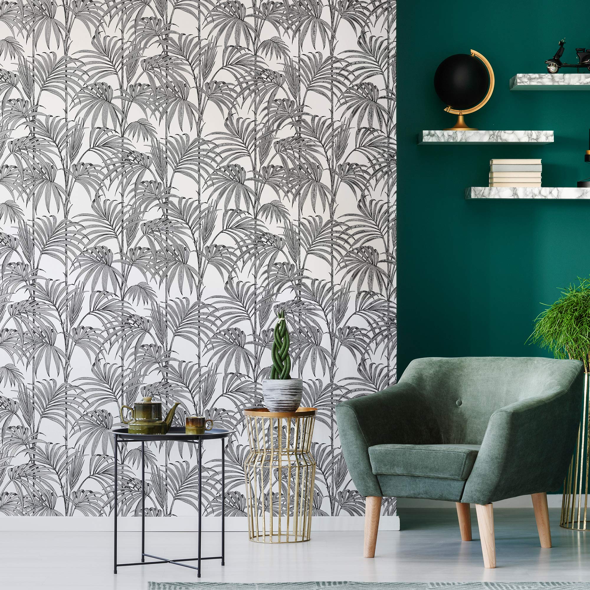 Designer Honolulu Silver Wallpaper