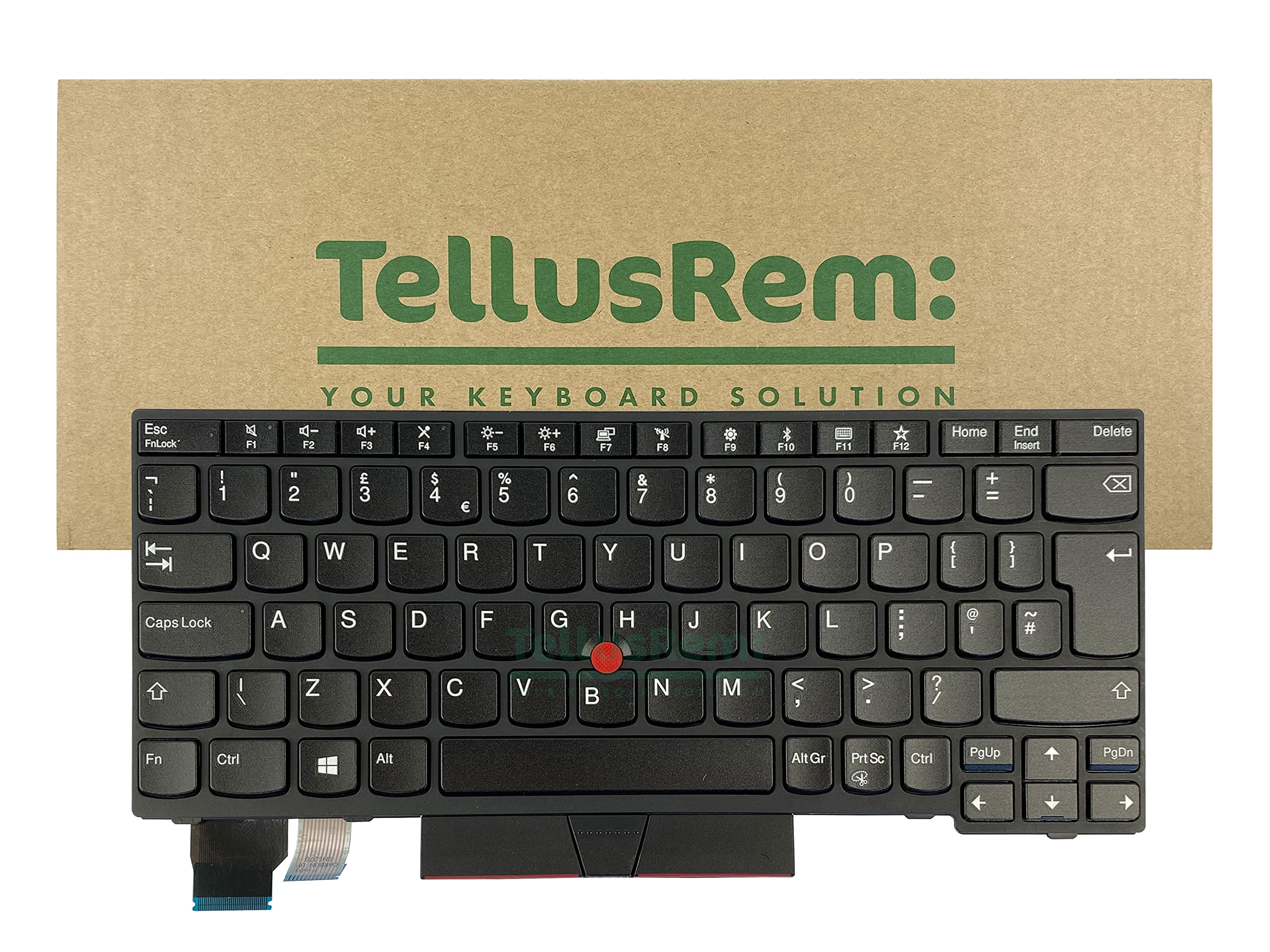 TellusRem replacement UK non-backlit keyboard for Lenovo Thinkpad X280 X390 X395