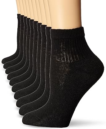 Hanes Women's Cushioned Athletic Ankle Socks (10-Pack)