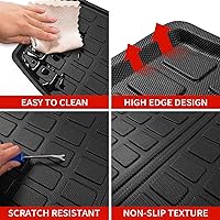 Vista 3 de alfombra de carga para maletero, protector de cubierta de asiento trasero de elastómero termoplástico (alfombra de maletero + alfombra de respaldo)