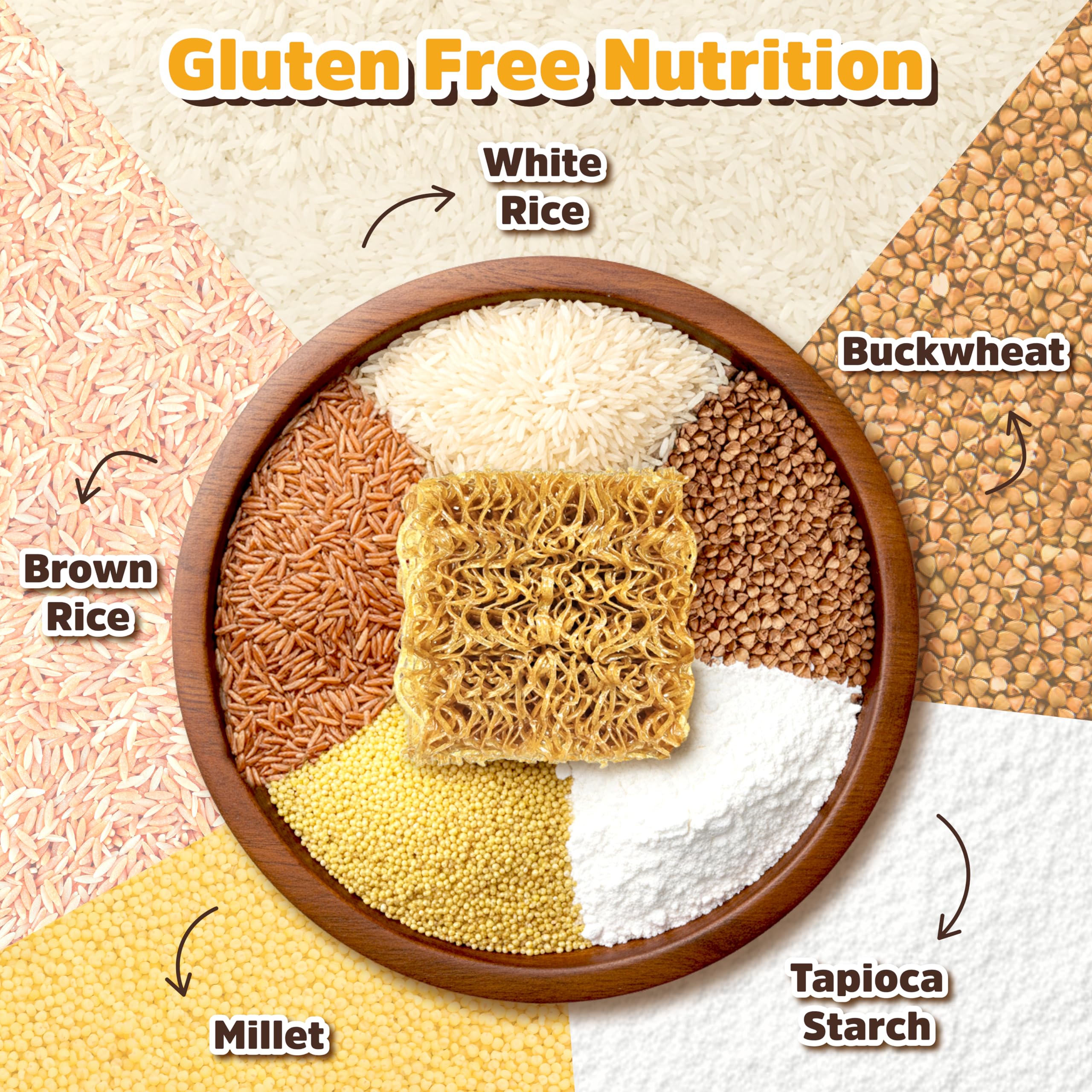 Gluten Free Ramen Noodles Multigrain (6 packs) Millet And Brown Rice Ramen Noodles Plain, Low Sodium, Vegan, Healthy Buckwheat Noodles No Seasoning