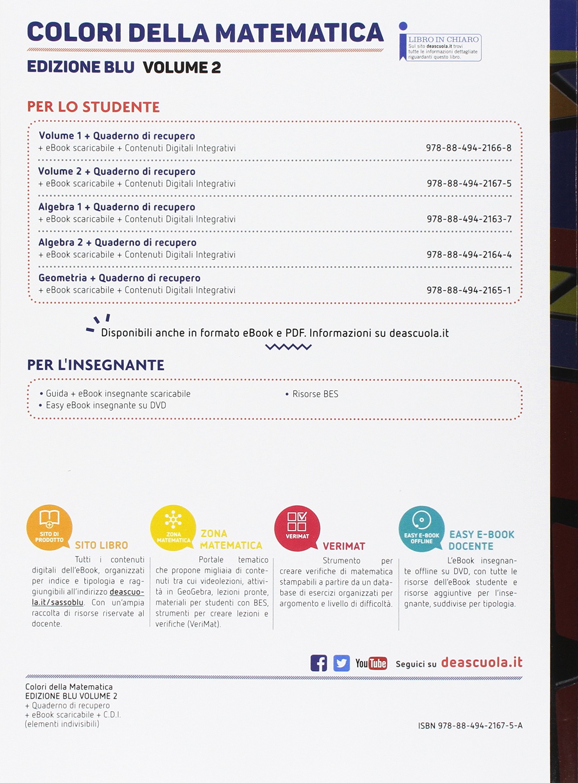 Colori della matematica. Quaderno. Ediz. blu. Per i Licei scientifici. Con e-book. Con espansione online (Vol. 2)