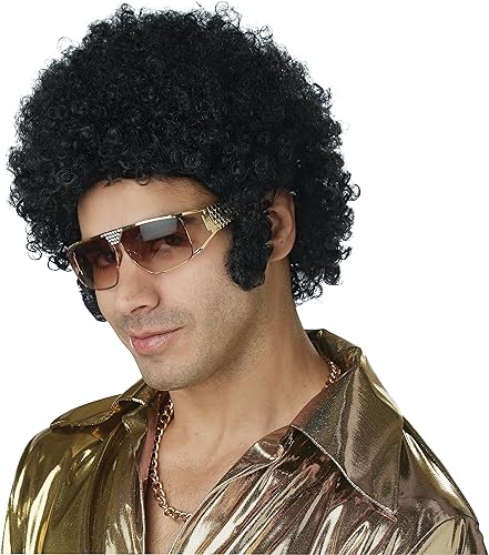 California Costumes Peluca Afro Chops, Negro