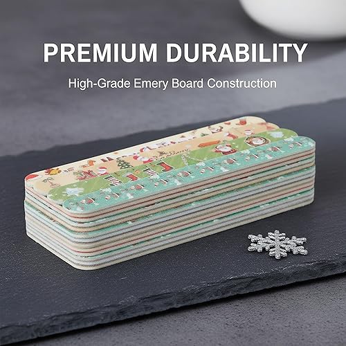 Miniatura 9 de 12 limas de uñas de Navidad de doble cara y limas de uñas pulidoras para uñas naturales y acrílicas, herramientas de manicura y pedicura, estilo