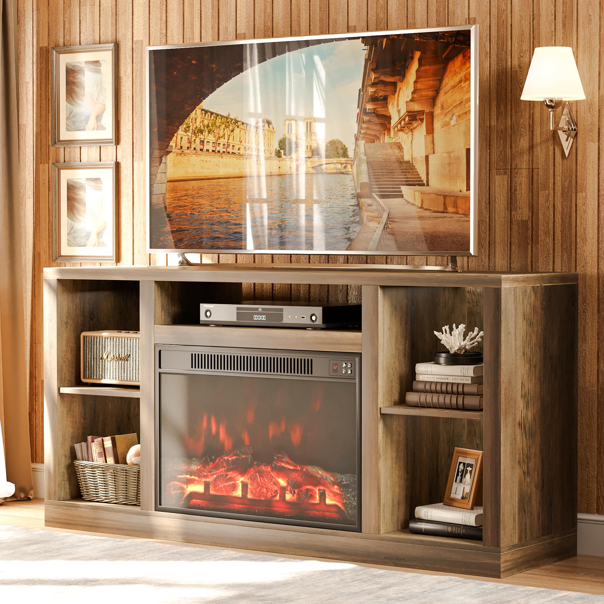 Flamaker Fireplace TV Stand with 26
