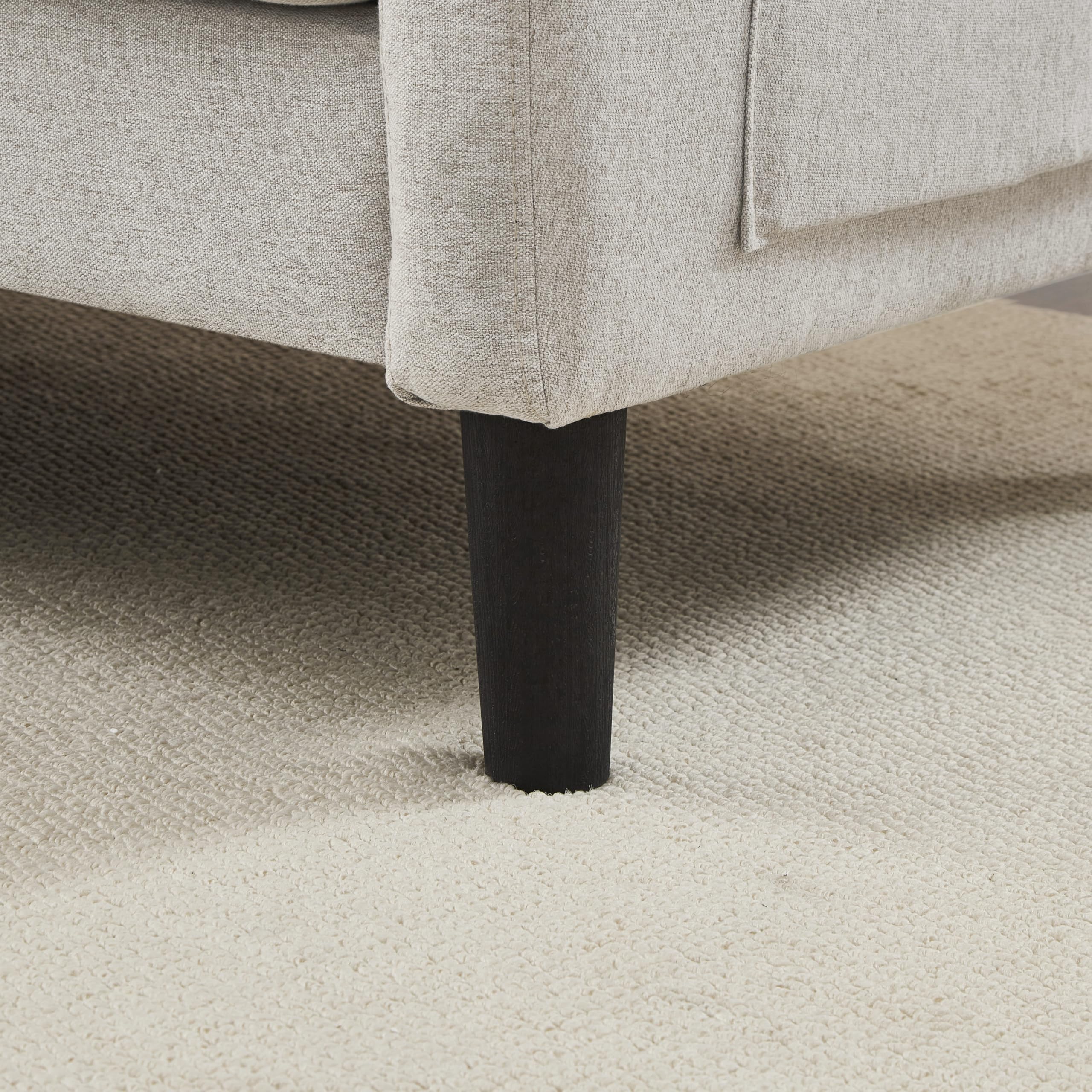 Sofá esquinero modular en forma de L, sofá cama pequeño de 3 plazas con chaise longue y reposapiés, sofá para apartamentos pequeños, gris (Beige Gray+White, 3 plazas)